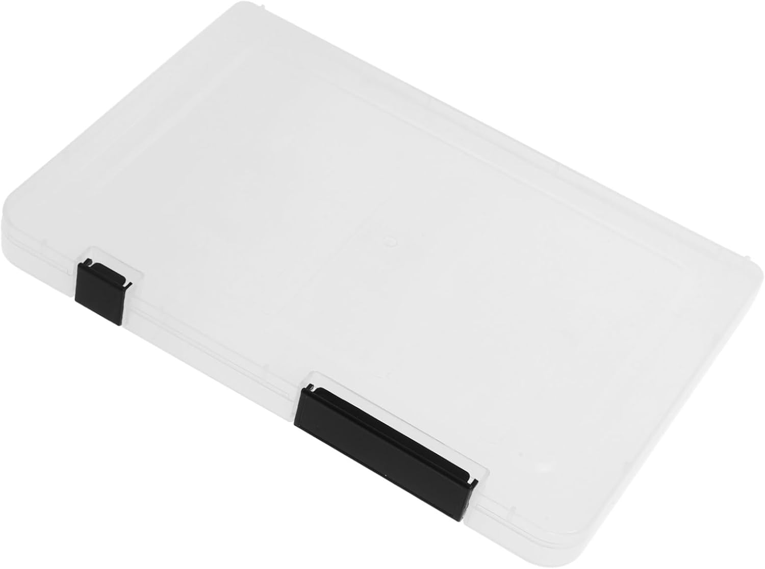 CAXUSD A5 Plastic Document Storage Box Lid, Desk Organiser for Office and Home, Black Slim File Holder for Scrapbook Paper and Magazine Storage