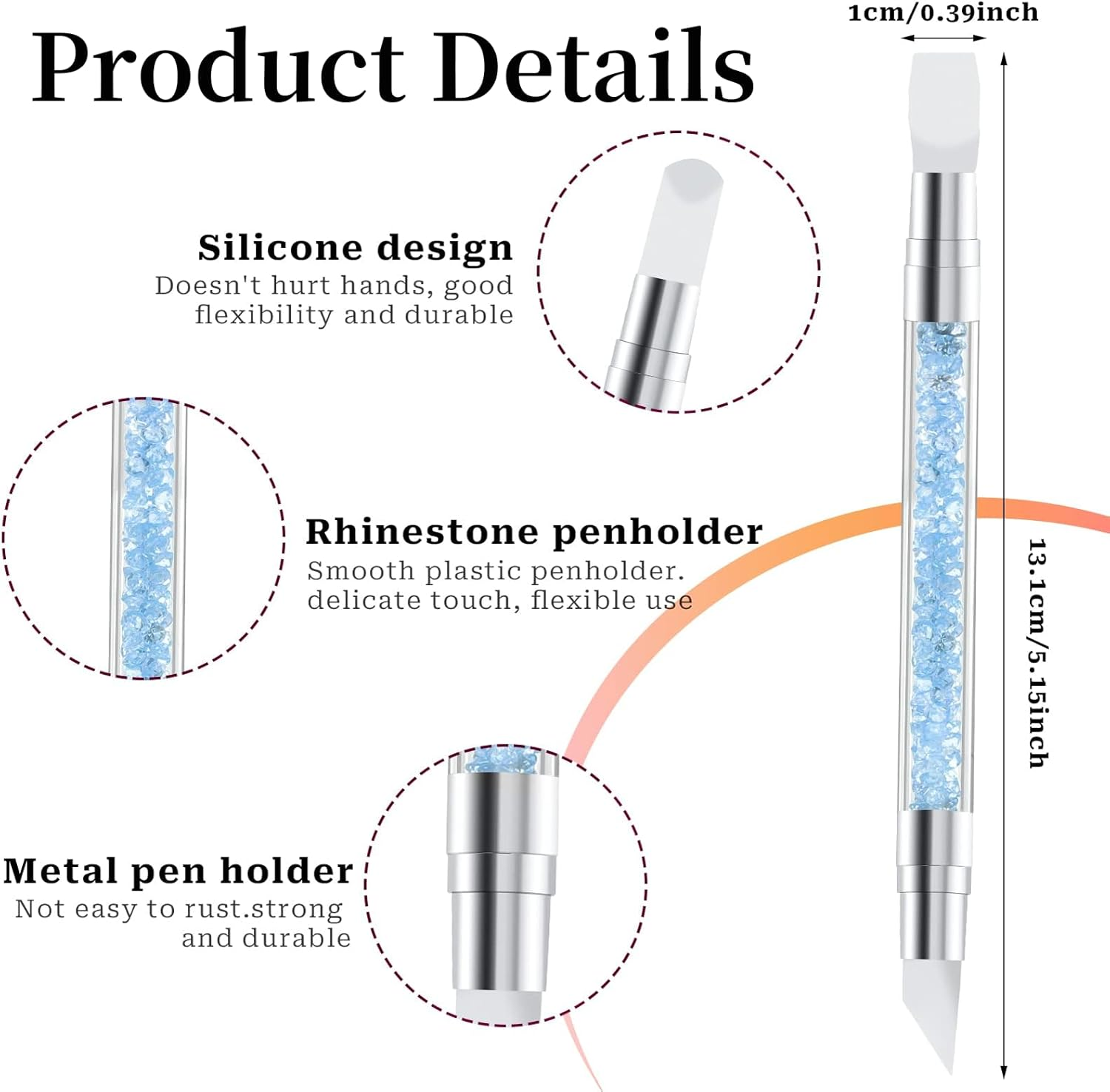 Nail Sculpture Pen, 5 PCS Dual Head Silicone Nail Brushes,Nail Polish Carving Pen for Chrome Powder, 3D Design & Stamping, Professional Nail Tools for Home Salon & DIY Beginners image number 3