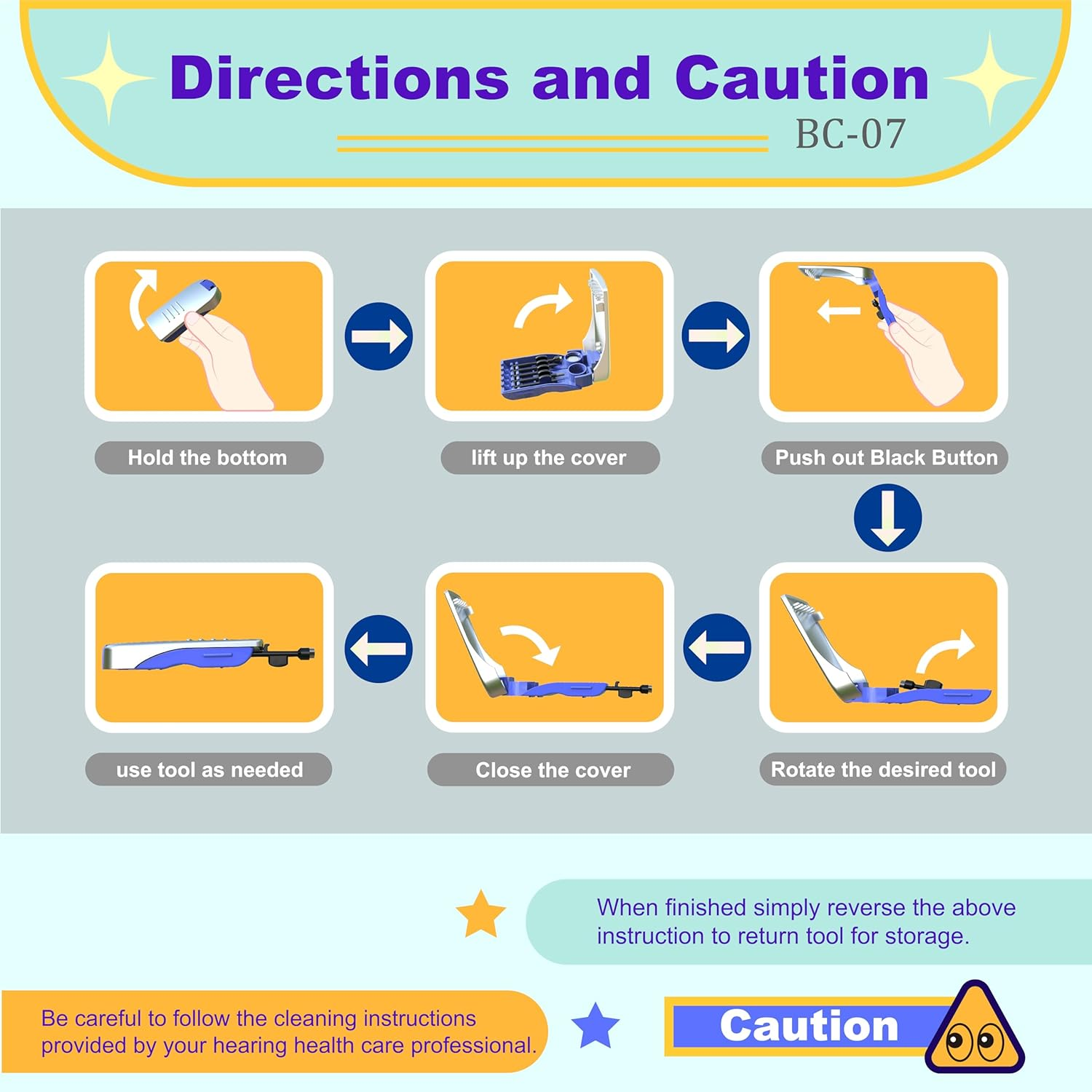 FUTURESUN Hearing Aid Cleaner Kit with Battery Caddy &ndash; 5-In-1 Cleaning Tools for Wax & Debris Removal &ndash; Fits All Hearing Aid Battery Sizes (675, 312, 13, 10) &ndash; Portable Maintenance & Storage Case image number 5