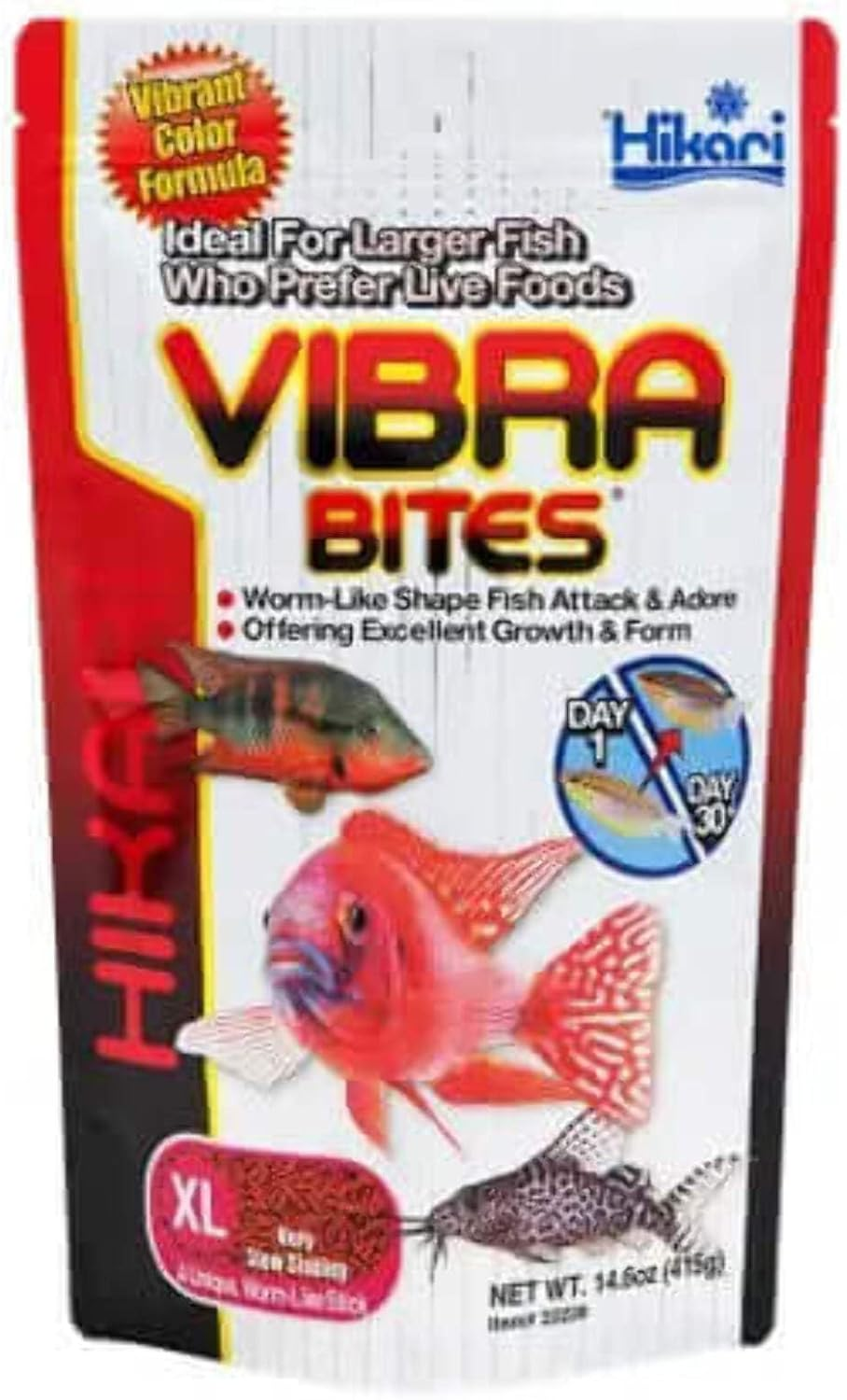 Hikari Vibra Bites XL 415G Blood Worm like Stick Slow Sinking Fish Food for Colour image number 2