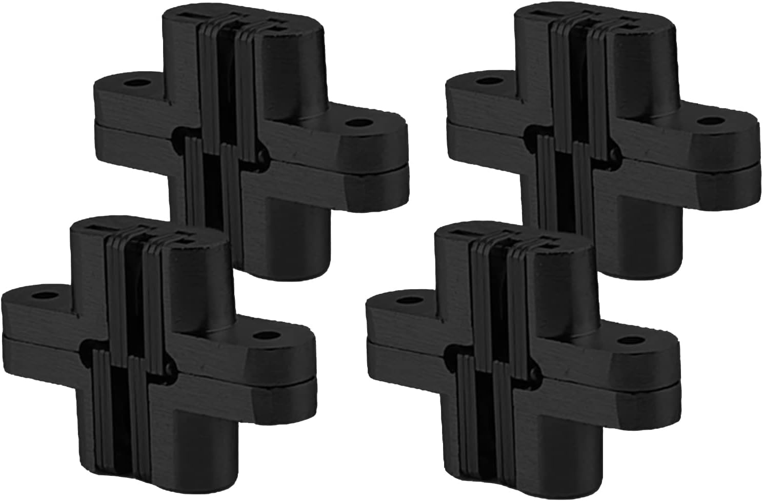 2Pair (4Pcs) 2-3/4" Black Hidden Hinges Stainless Steel Invisible Door Hinges Concealed Barrel Wooden Box image number 3