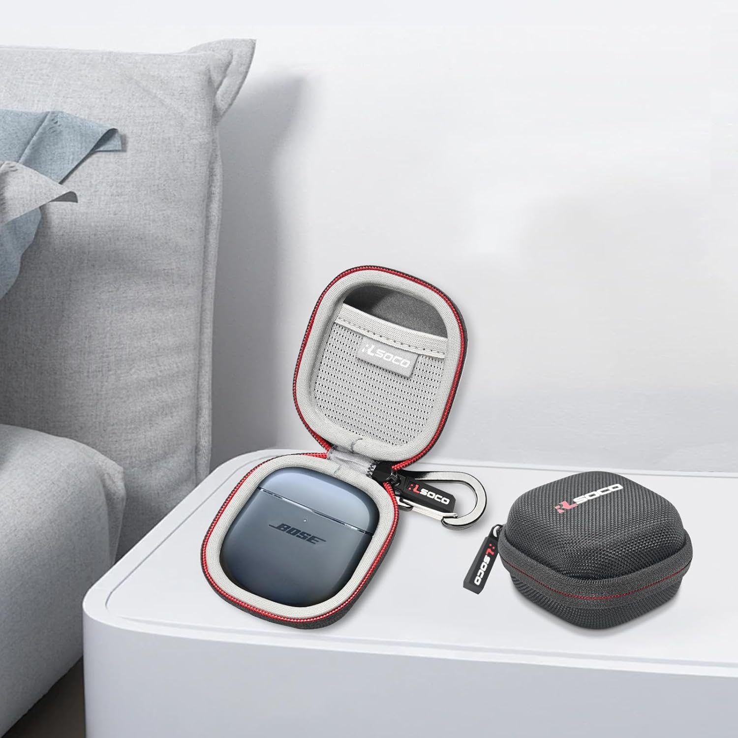 RLSOCO Case for Bose Quietcomfort Ultra 2/Ultra/Earbuds II Wireless Noise Cancelling In-Ear Earbuds, Protective Case Cover, Dust- and Water-Resistant - Black (Case Only) - Black image number 4