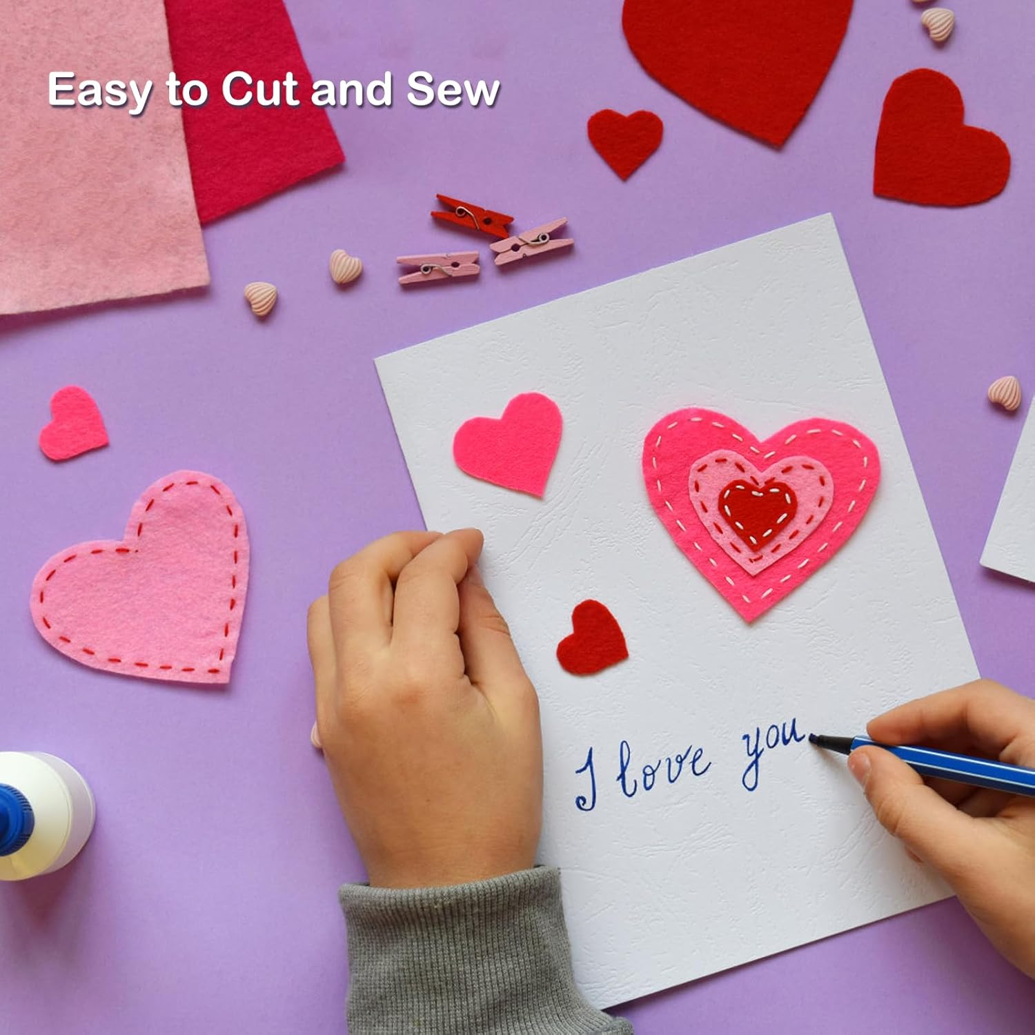 Thin Felt Fabric Sheets, Assorted Colors Stiff Felt Sheets for Crafts DIY Patchwork Sewing Projects Decoration (Stiff 50 Colors, 8&times;12 Inches) image number 5