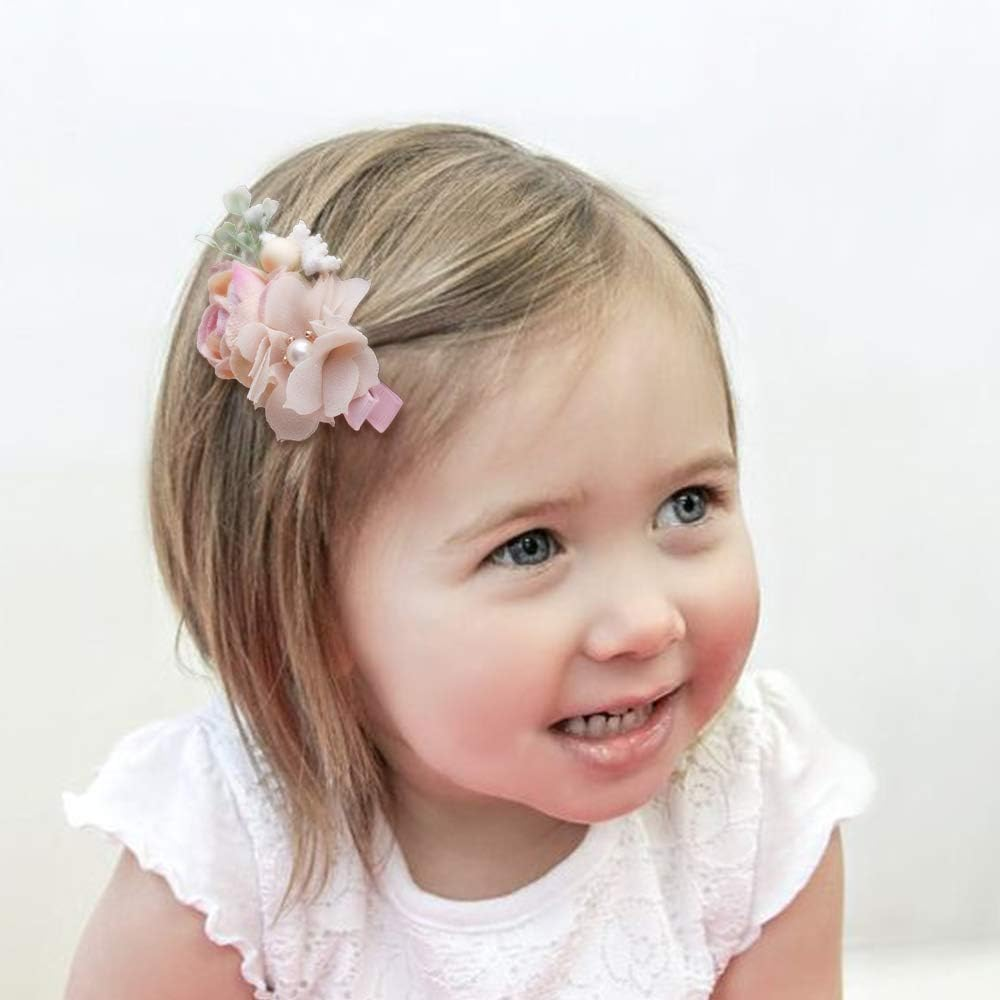 Flower Hair Clip Bfnaagirl Baby Girl Hair Bows Exquisite Hair Accessories Alligator Clips for Infants Toddlers Teen Kids Gift 3Pcs/Set image number 2
