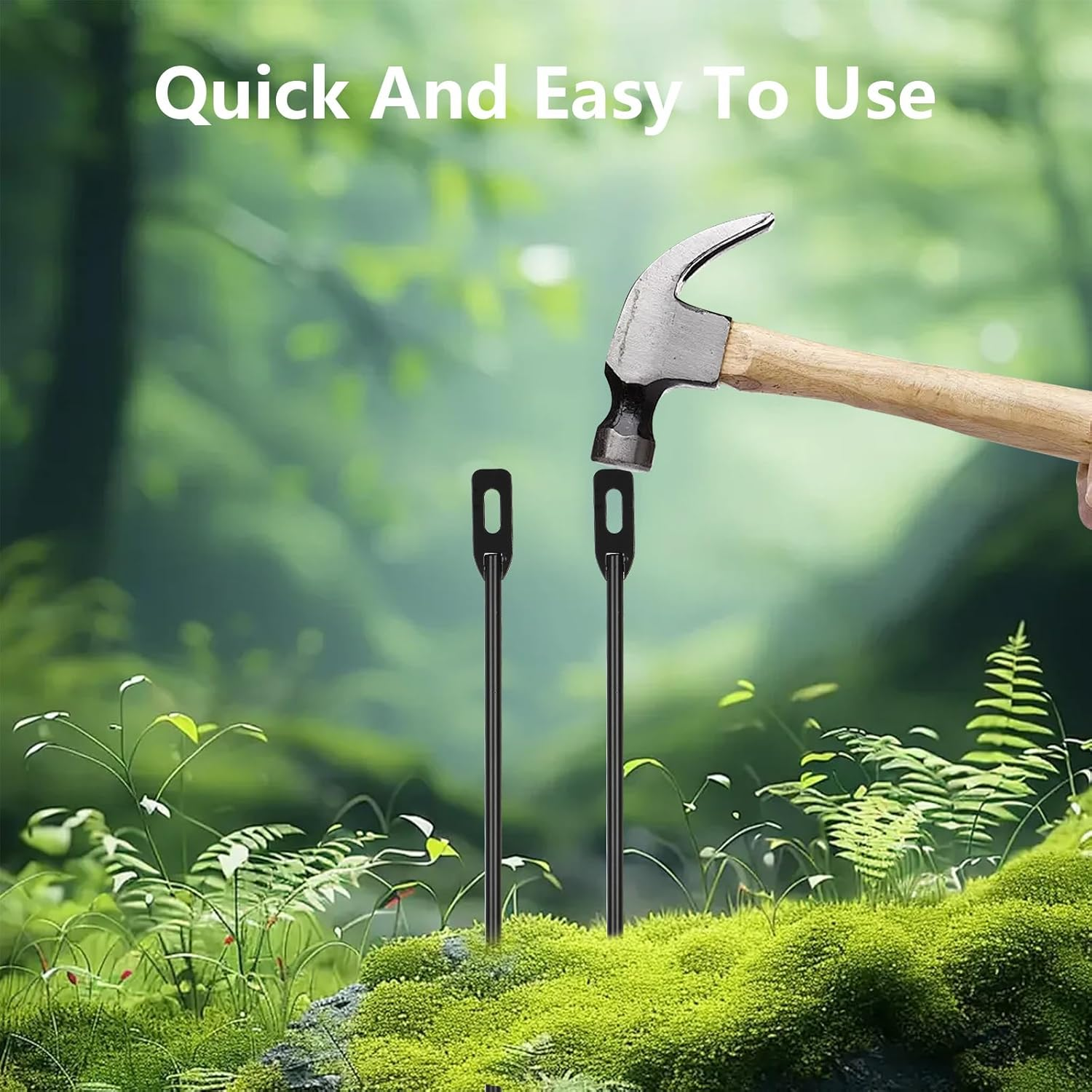 Pack of 4 Metal Yard Sign Stakes, Length 16.5 Inches Thickness 0.3 Inches for Ground Yard Lawn, Rust, Wind & Dust Resistant Sturdy Metal Stake, Not Easy to Shake, Color Available (Black)