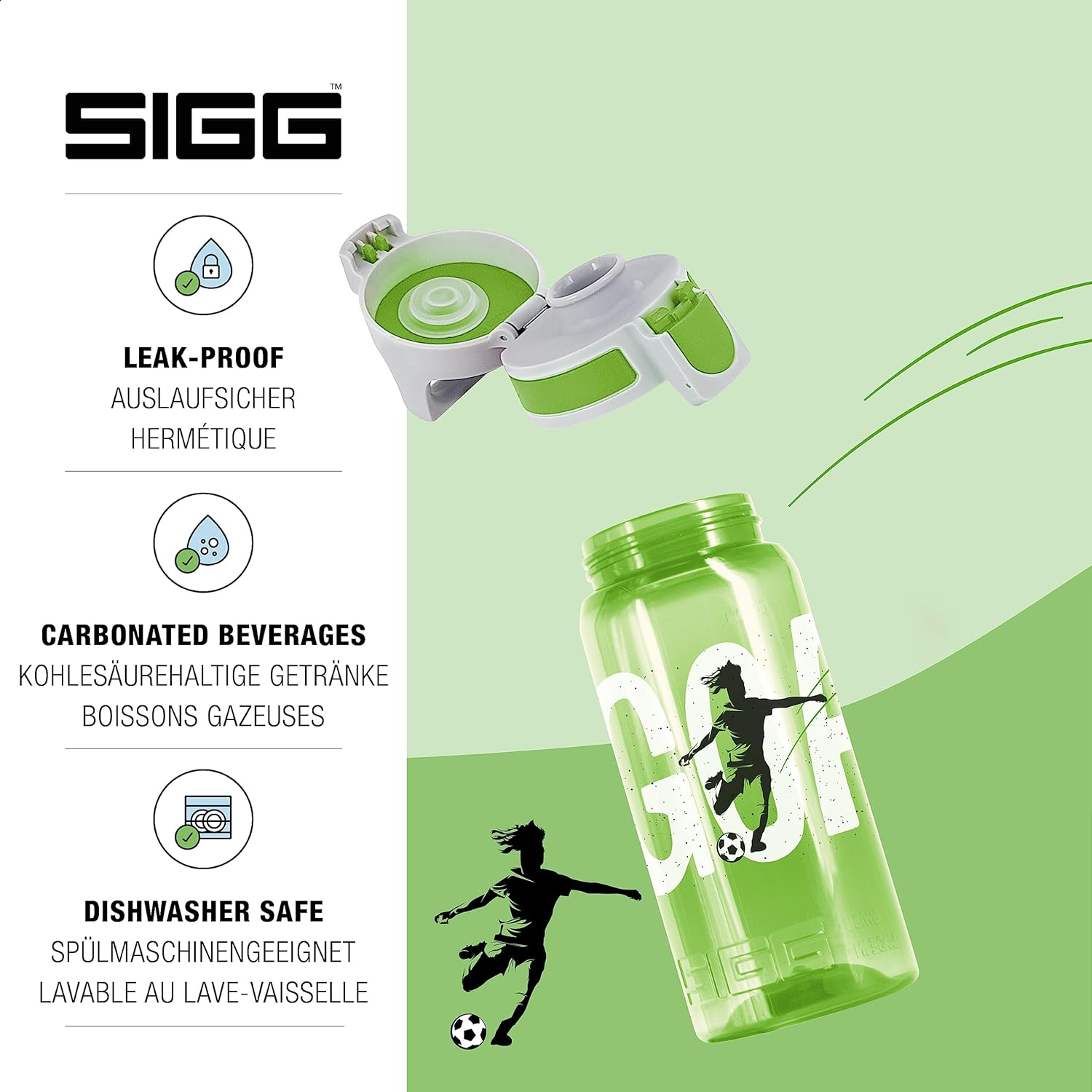 SIGG Viva ONE Children'S Drinking Bottle (0.5 L), Non-Toxic Kids Water Bottle with Non-Spill Lid, Lightweight Children'S Bottle Made of Polypropylene - 11 Sharkies image number 4