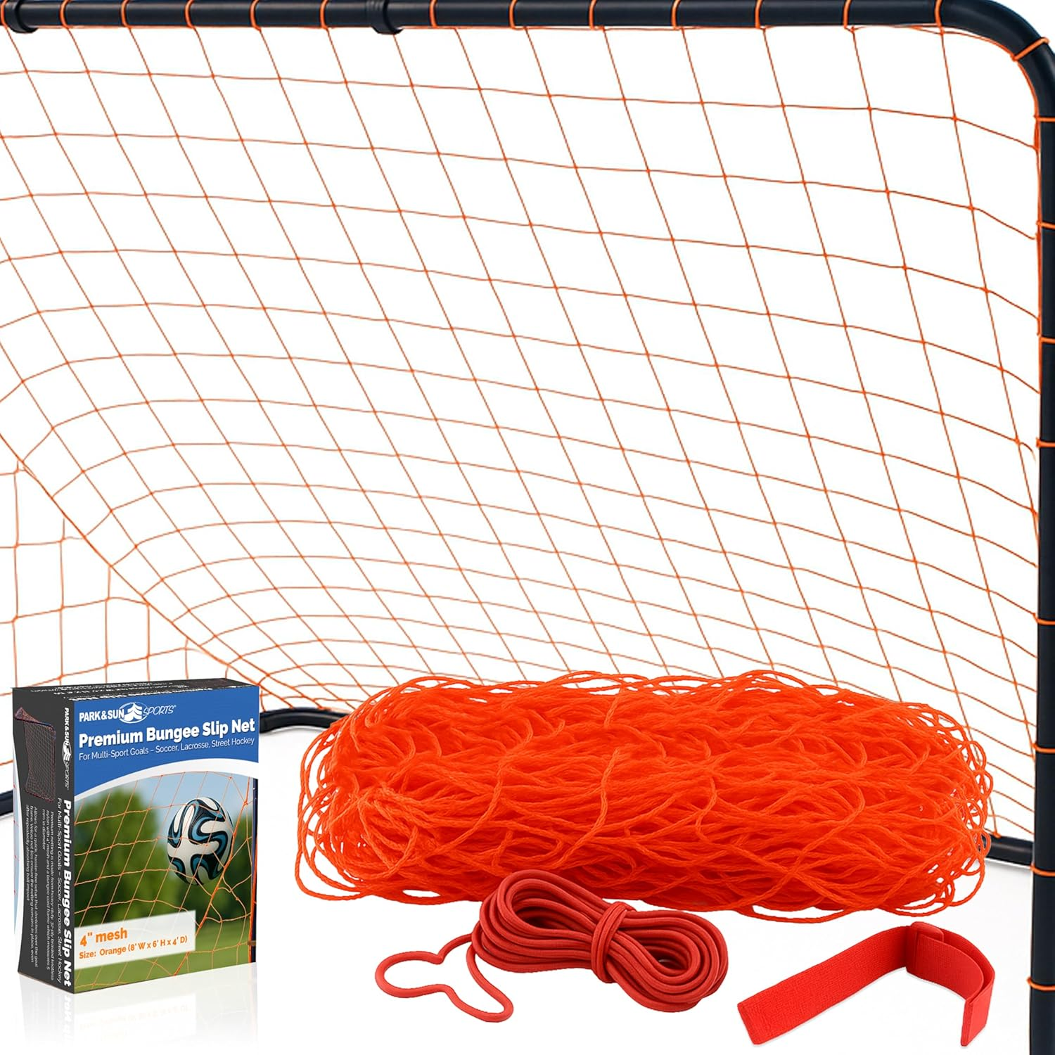 Park & Sun Bungee Slip-Net Replacement Goal Netting, Indoor/Outdoor, All-Weather (Lacrosse and Soccer/Multi-Sport) image number 6