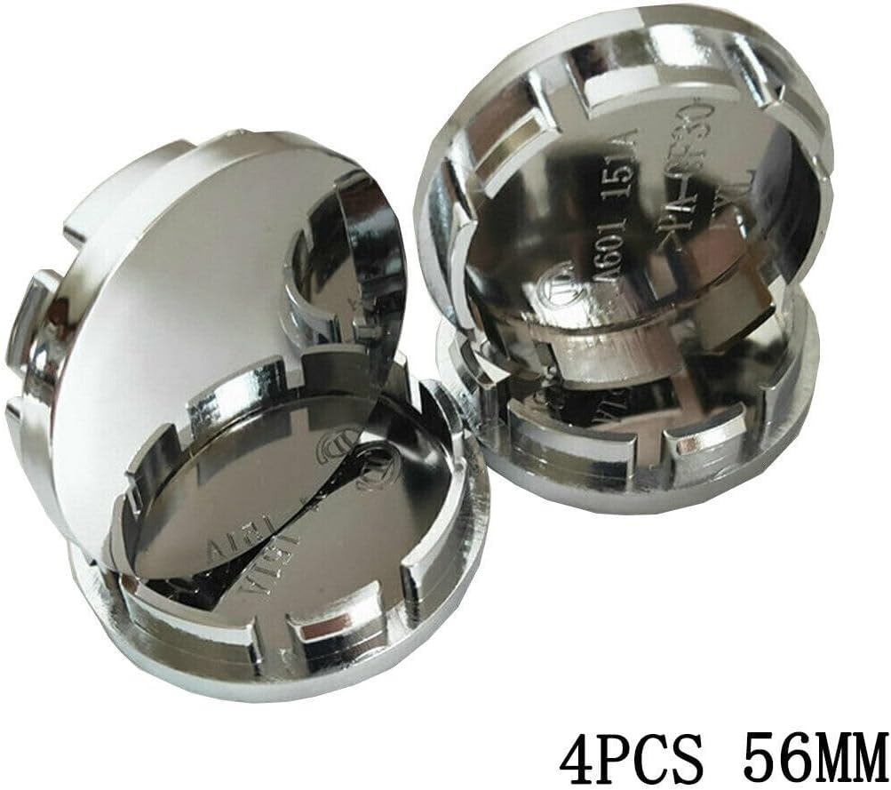 RONTCOS Chrome 4Pcs 56Mm Car Wheel Center Caps Hub Tyre Rim Hub Cap Cover ABS Universal