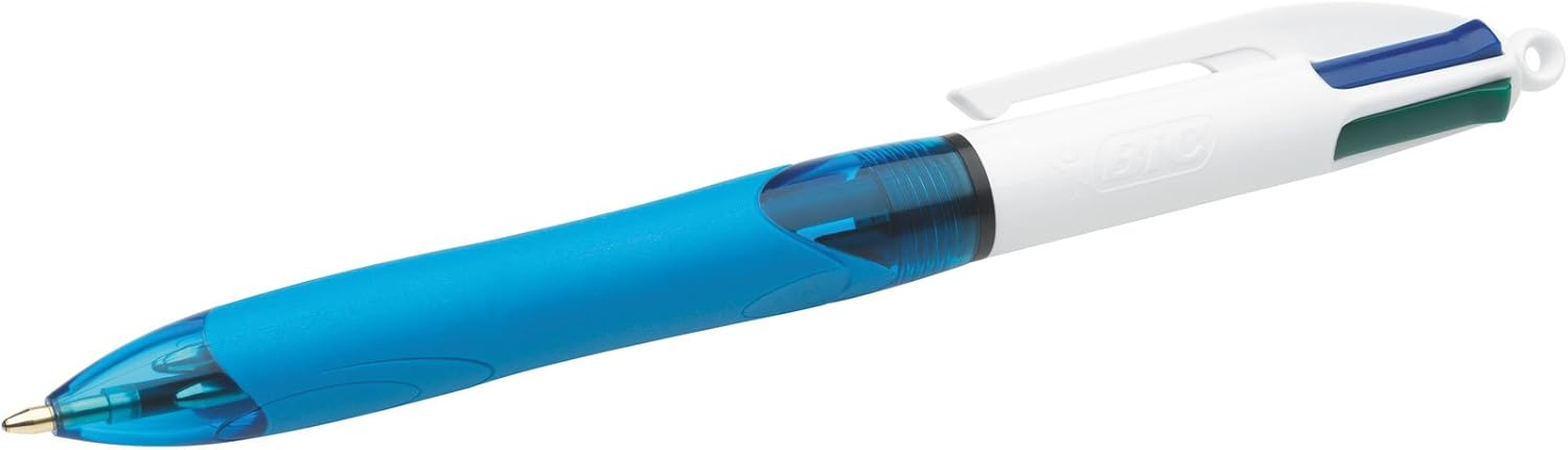 BIC 4 Colours Retractable Ballpoint Pens, Medium Point (1.0 Mm) Every-Day Writing Pens with Extra Comfort Grip, Blue, Pack of 3 image number 4