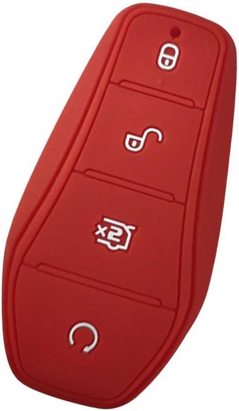 10 Set of Impact-Resistant Silicone Key Case for BYD Atto No Blocking Signal Scratch-Proof No Cap for BYD Atto Silica Gel Red 9 X 5Cm, Red 9 X 5Cm, 10Set