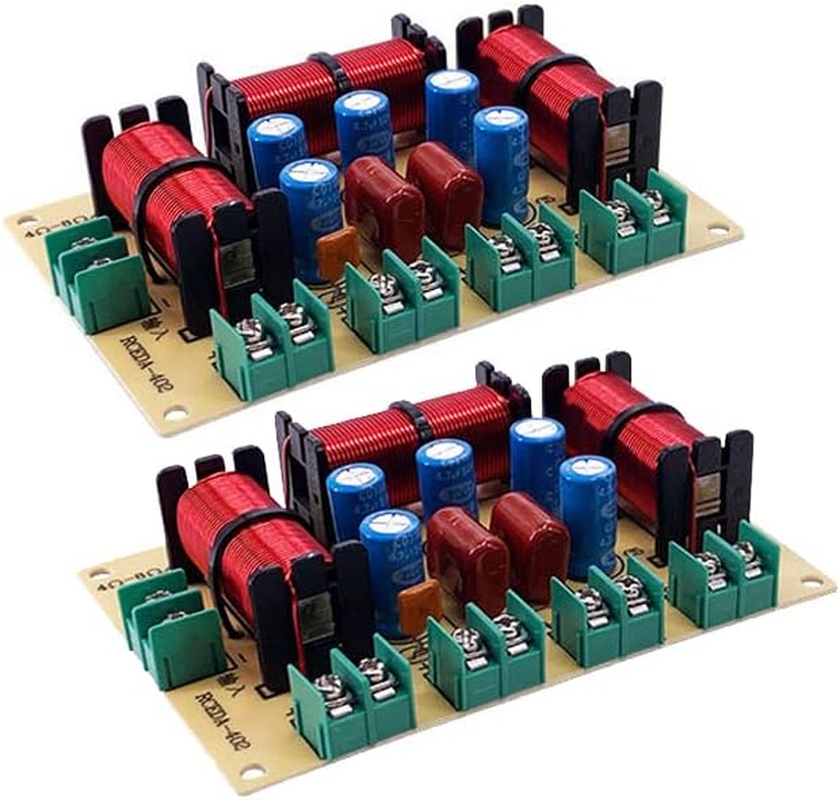 JINGERL 2PCS 4 Way 120W Speaker Treble Alto Bass Frequency Divider Home Theater Hifi Stereo 4Unit Circuit Stereo Audio Crossover Filters