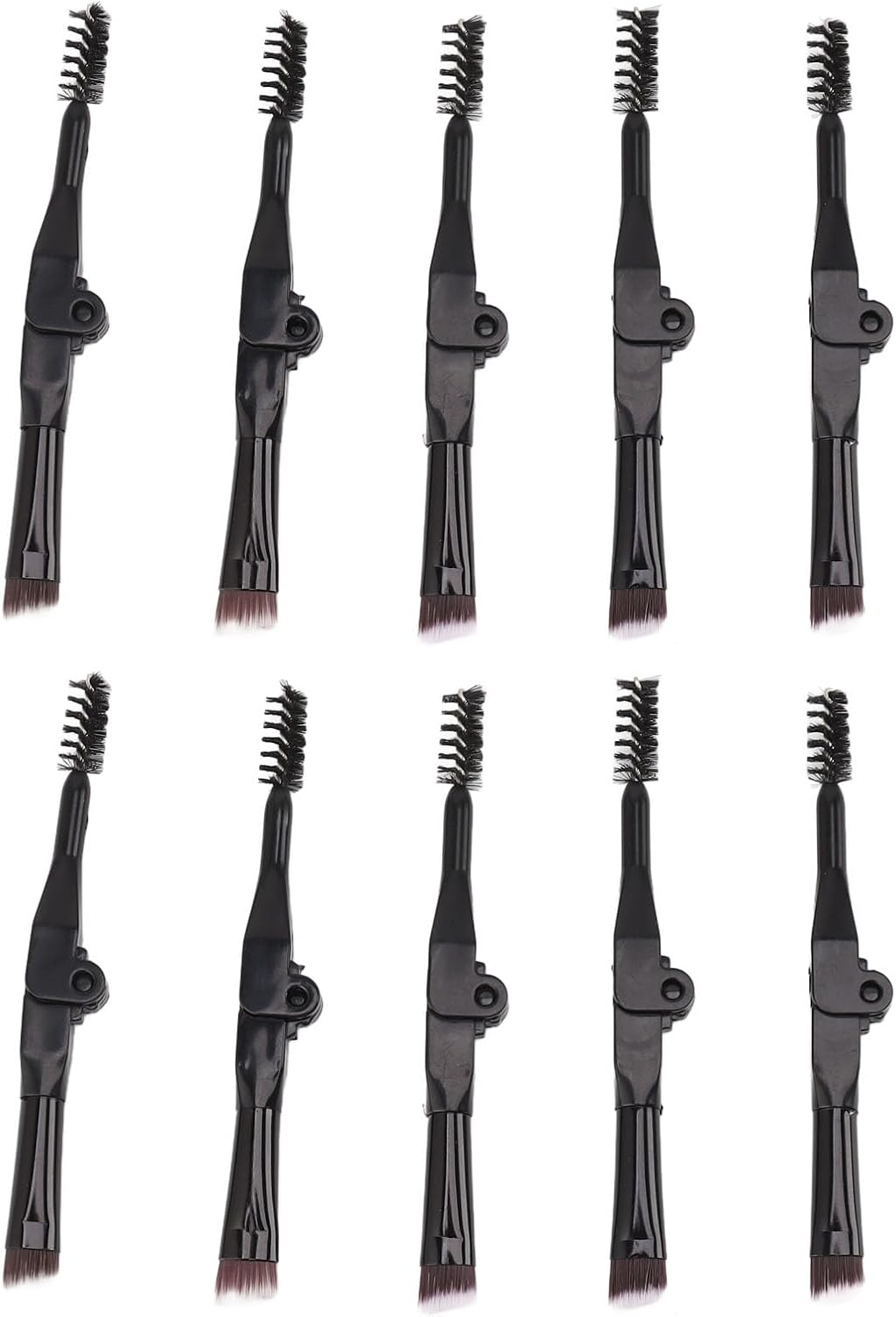 Eyebrow Brush Set Portable Foldable Dual Sided Makeup Tool for Travel Storage image number 4