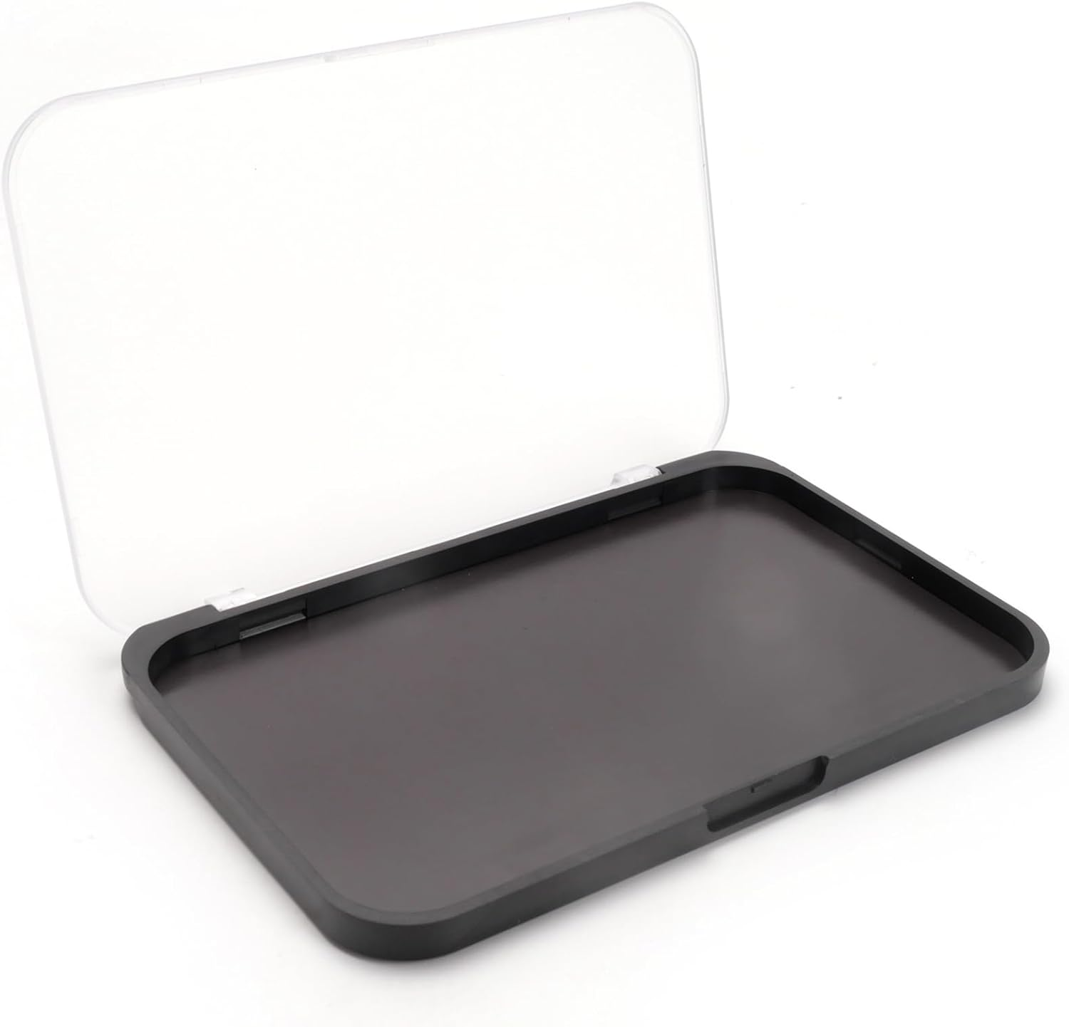 Magnetic Makeup Palette, Empty Eyeshadow Blush Highlighter Cosmetics Case Holder Tray (Black (Matte Clear Lid), 14X10Cm - Palette Only)"