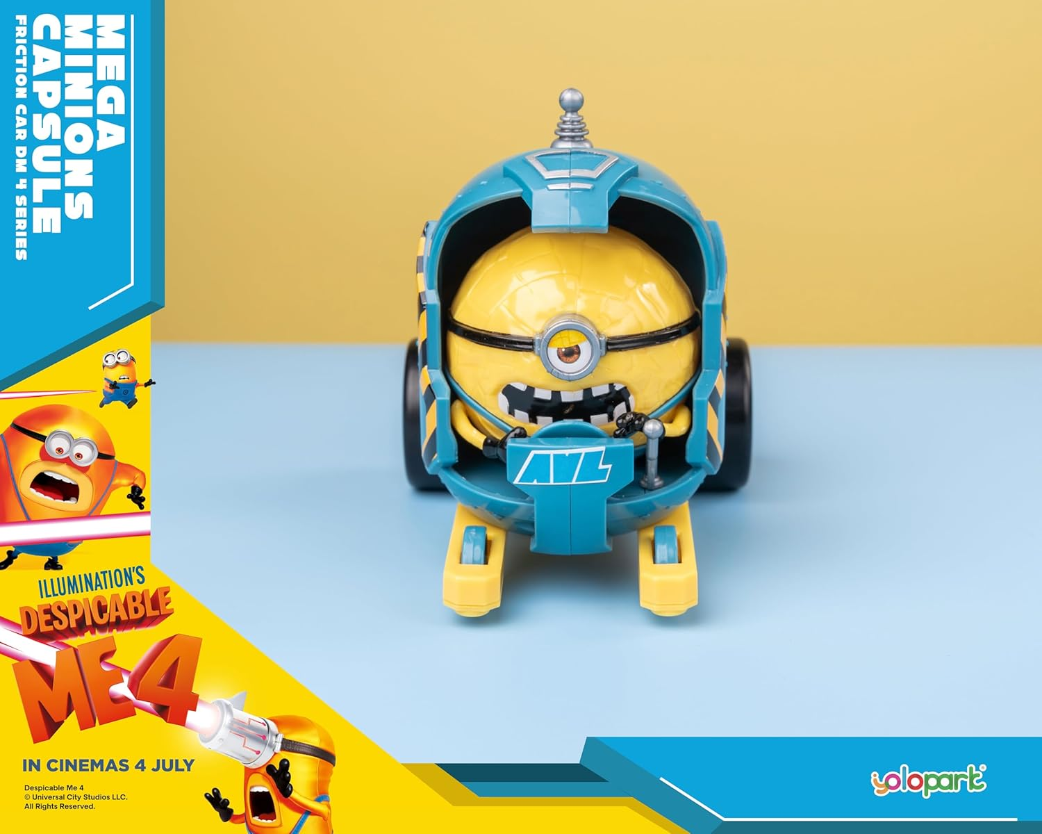 Minions Despicable Me 4 Toys,Minion Mega Jerry Capsule Toy Cars Gifts for Toddler Boys and Girls Age 3 4 5 6 7 8 Year Old, Friction Powered Cars Pull Back Minions Action Figure Party Favors image number 2