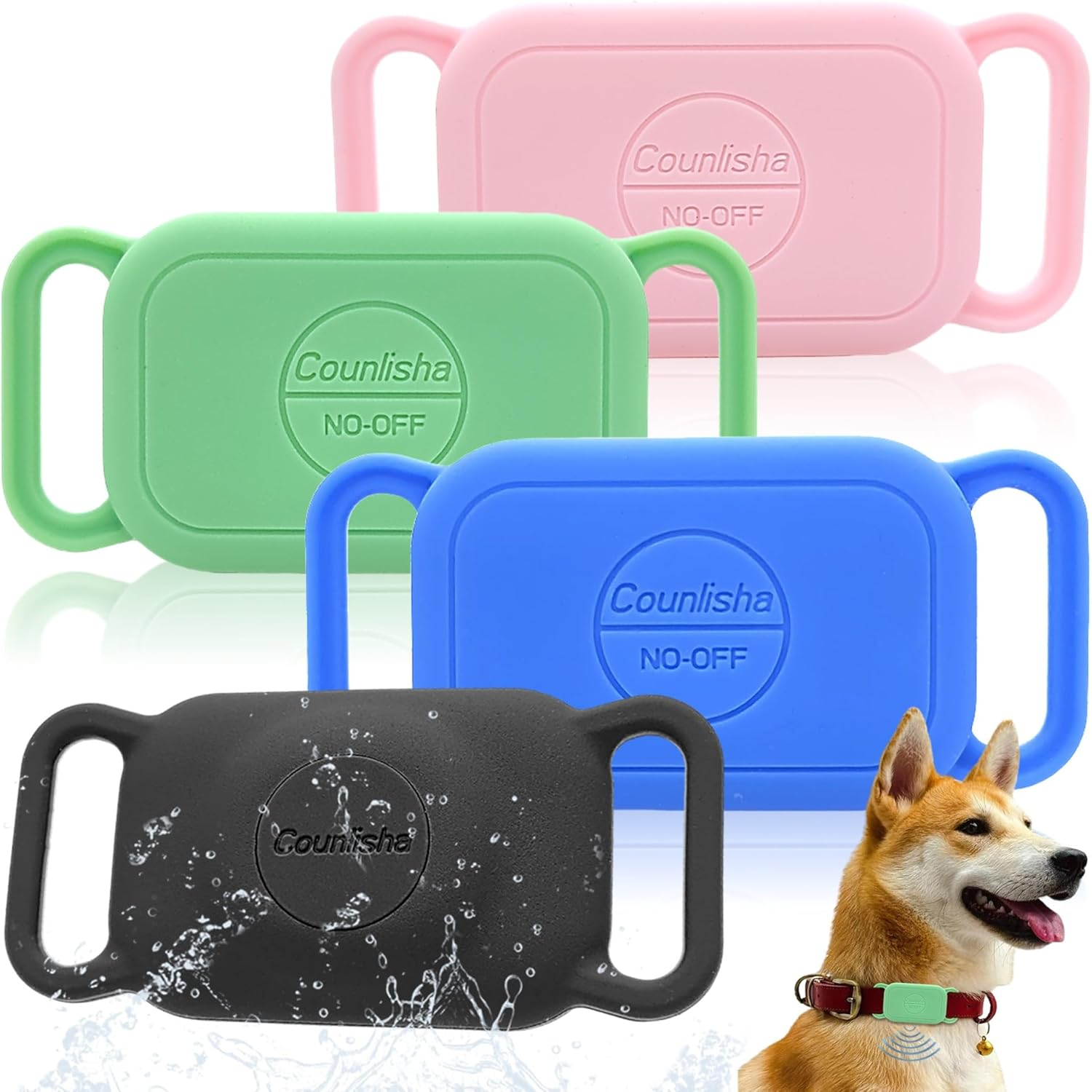 Silicone Holder for Tile Pro (2024) for Dog Collar, Slim Durable Cover Tag for Pet Necklace Accessories, Waterproof Case for Tile Life360 Pro Tracker for Cat,Bag (2 Pack,Black)