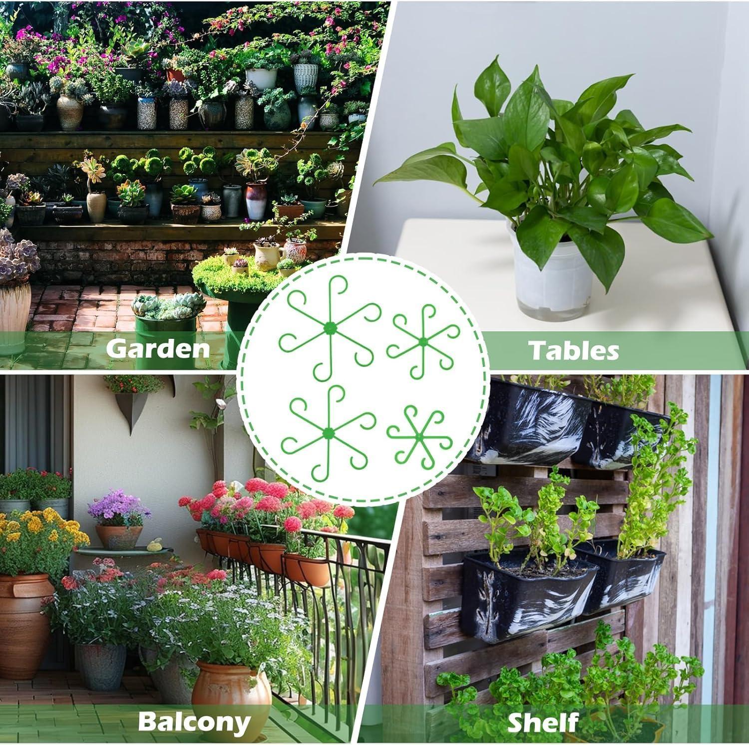 WADY Plant Stem Holder, Pack of 4 Plant Support, Climbing Indoor Plant Trunk Support, Vine Support Clips for for Plants, so You Grow Upright and Become Healthier (Green) image number 5