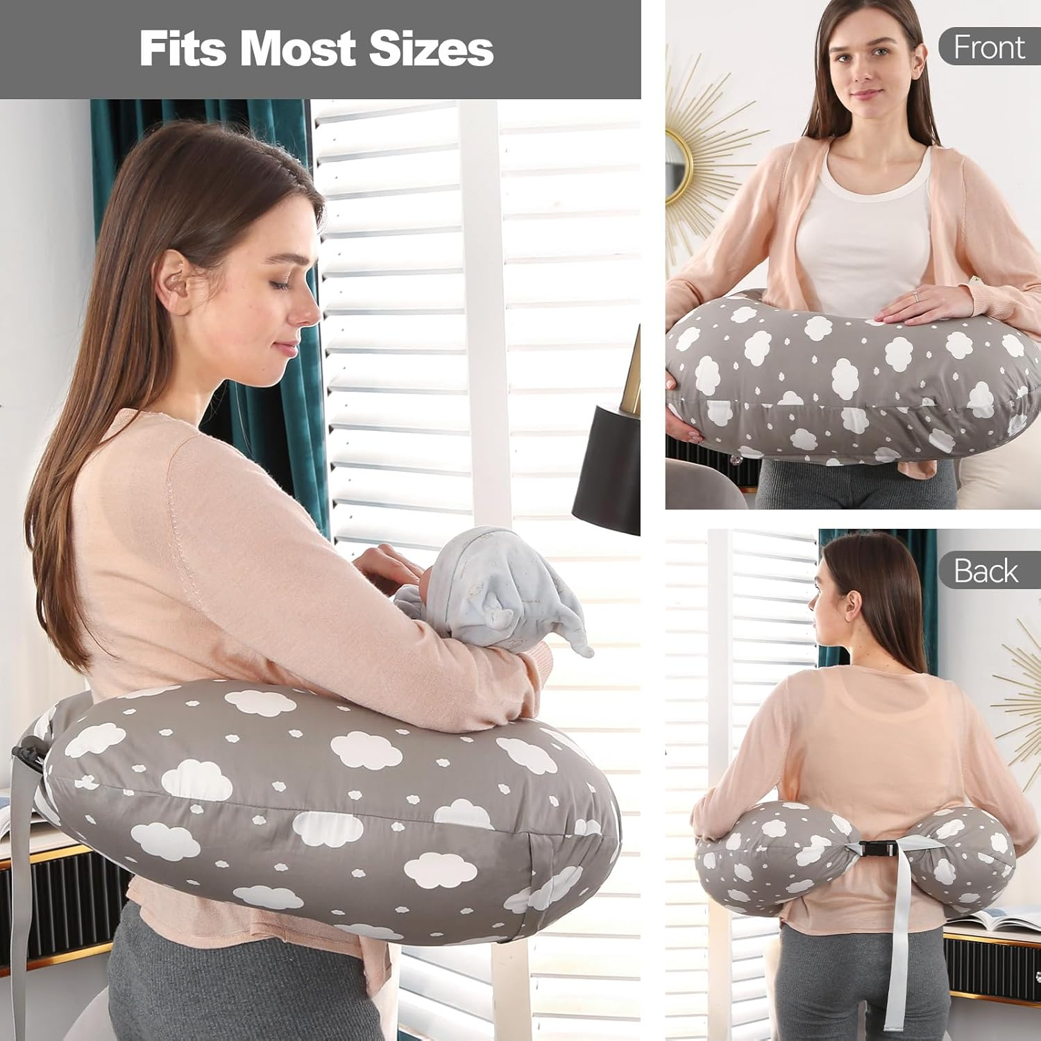 Pregnancy Pillow,Multifunctional Nursing Pillow Washable Breastfeeding Pillows (Type C) image number 4