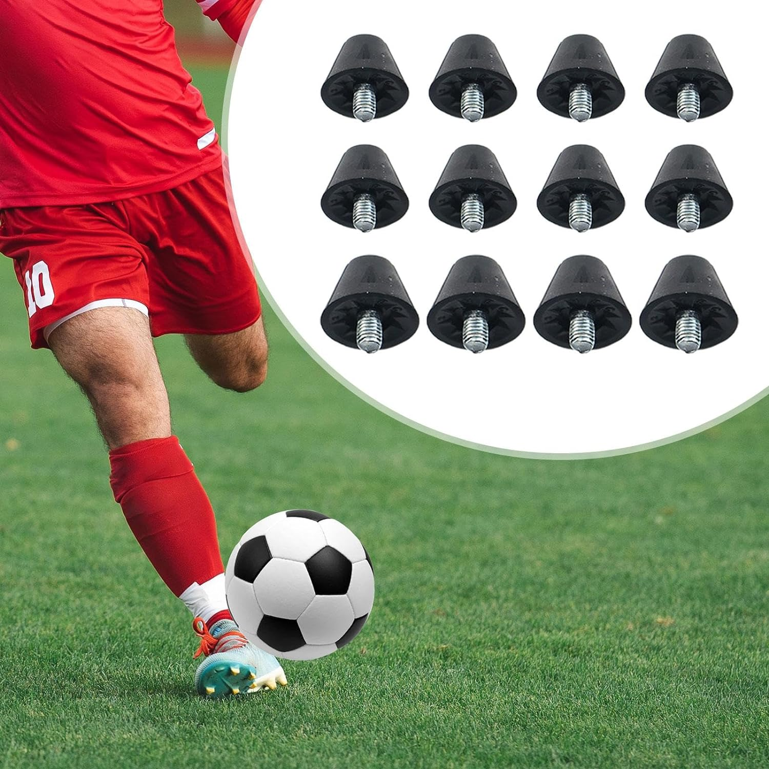 Generic 12Pcs Football Boot Studs Soccer Studs Durable M5 Firm Ground Rugby Studs Track Shoes Accessories for Indoor Outdoor Sports image number 3