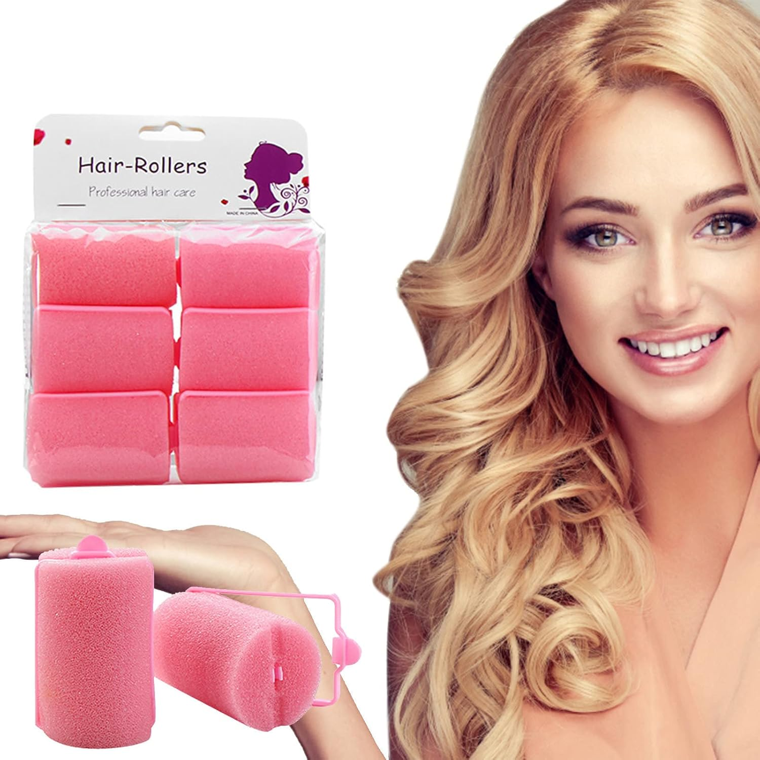 Heatless Curlers | Hair Brushes for Women - Heatless Curlers Hair Curler Foam Sponge Hair Rollers Sponge Border Artifact Not Hurt Hairdressing image number 2