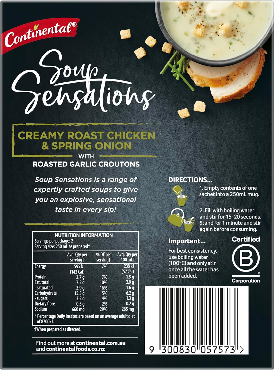 Continental Creamy Roast Chicken & Spring Onion with Roasted Garlic Croutons Soup Sensations 61 G image number 6