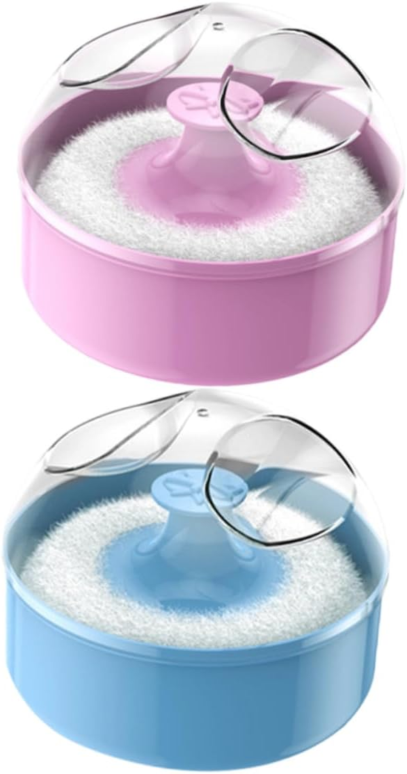 2Pcs Powder Puff for Body Face Powder Gentle Puff Storage Box Comfortable Easy to Use image number 3