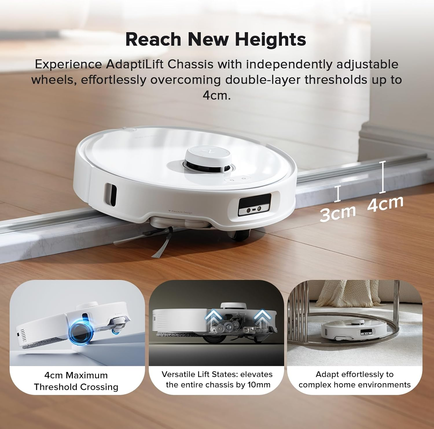 Roborock Qrevo Curv Robot Vacuum and Mop, 18,500Pa Suction, Zero-Tangling, Duodivide Main Brush, Flexiarm Arc Side Brush, Flexiarm Mop, Adaptilift Chassis, Auto Mop Washing & Drying, Self-Emptying image number 4