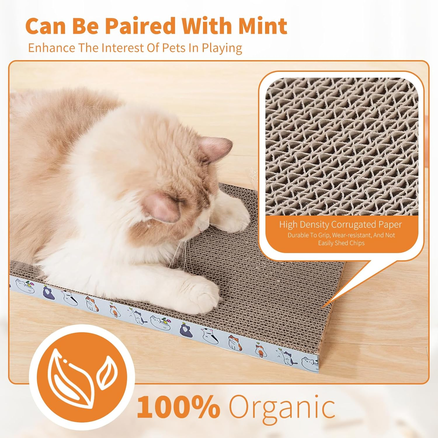 PETCUTE Cat Scratching Board, 3-In-1 Scratching Board for Cats with Premium Scratching Texture, Cat Scratching Board for Claw Care, Cat Scratching Mat, Scratching Board for Sleeping/Playing/Scratching image number 3