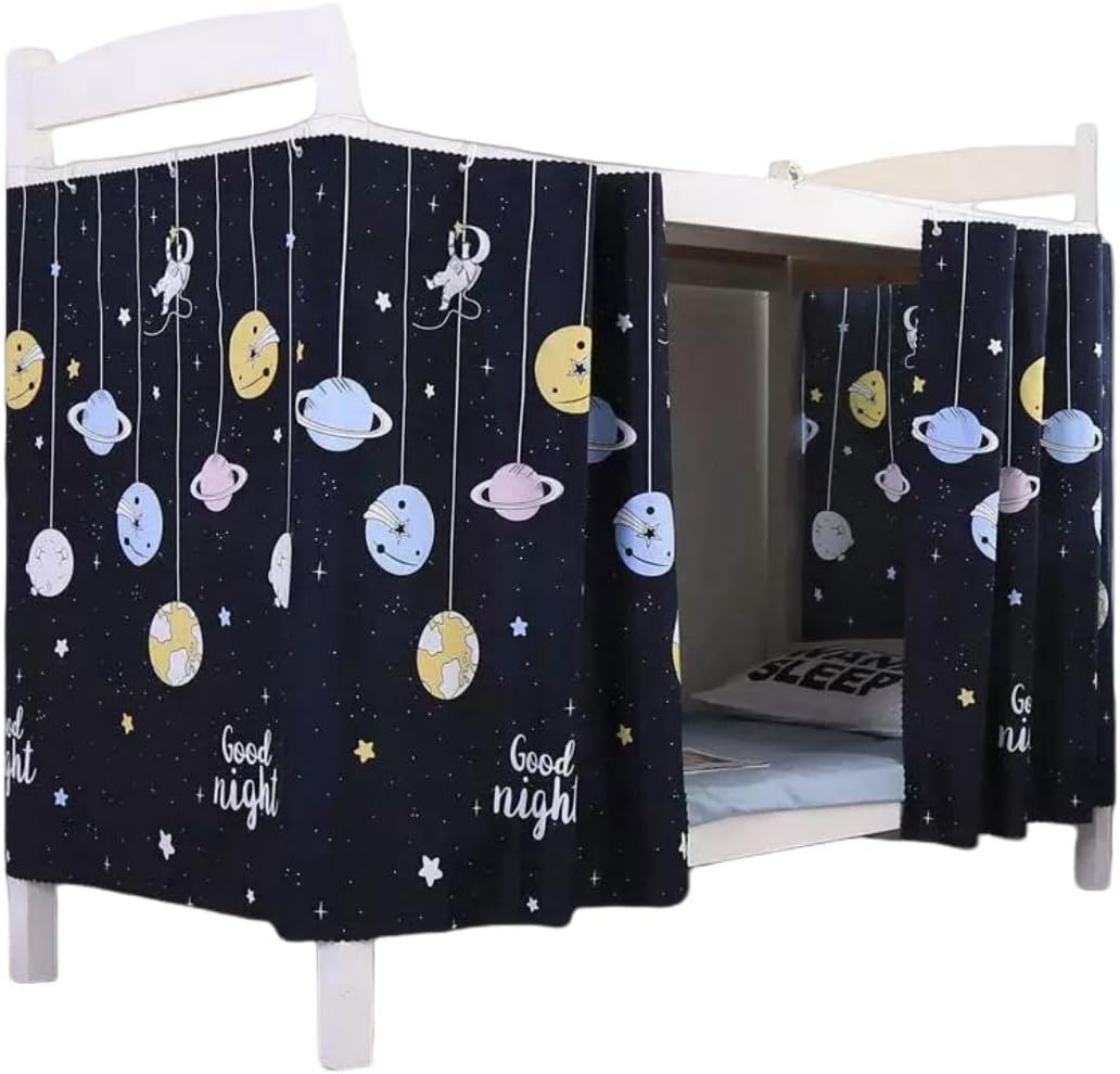 Thicken Bunk Bed Curtain Home Bunk Bed Blackout Underbed Cloth Privacy Curtains Dorm Bed Single Twin Bottom Curtains Loft Bed Canopy Tent Curtain Shading Drapes for Dorm College Home 2 Panels