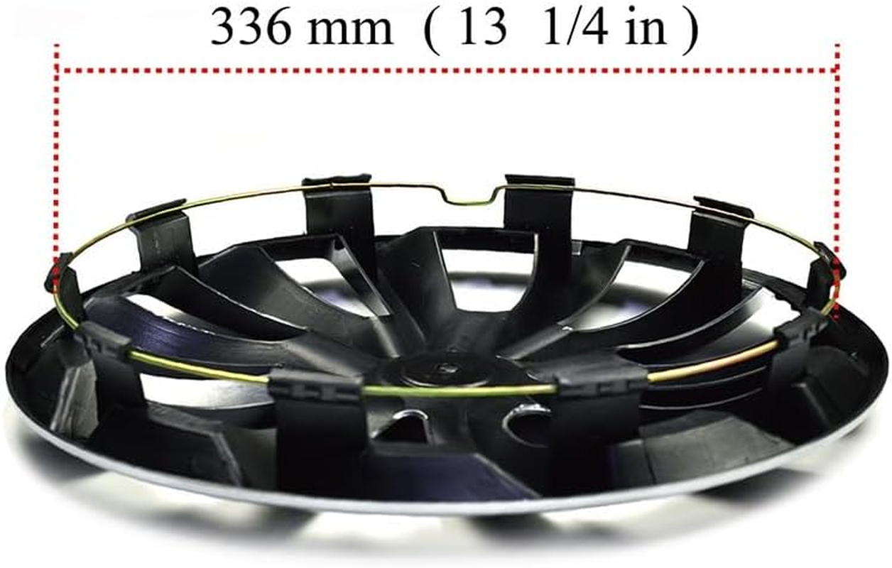QXKSPG ABS 1 Piece 14" Wheel Hub Cap Cover R14 Rim Center Cover 10 Wheel Spoke Clip on Hubcap Car Refit Wheel Trims Set