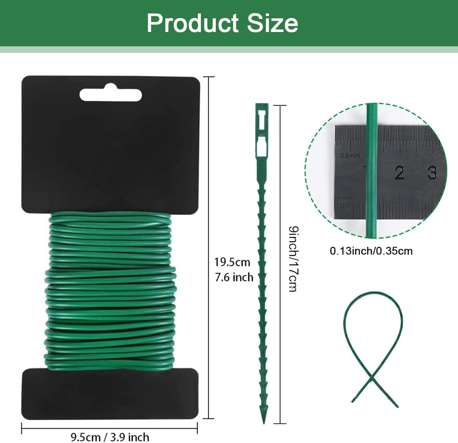Garden Plant Twist Tie Set, 20M Soft Twist Ties with 100 Extra Plant Ties, Reusable Heavy Duty Soft Plant Metal Wire for Gardening, Inndoor, Outdoor, Plant Support image number 2