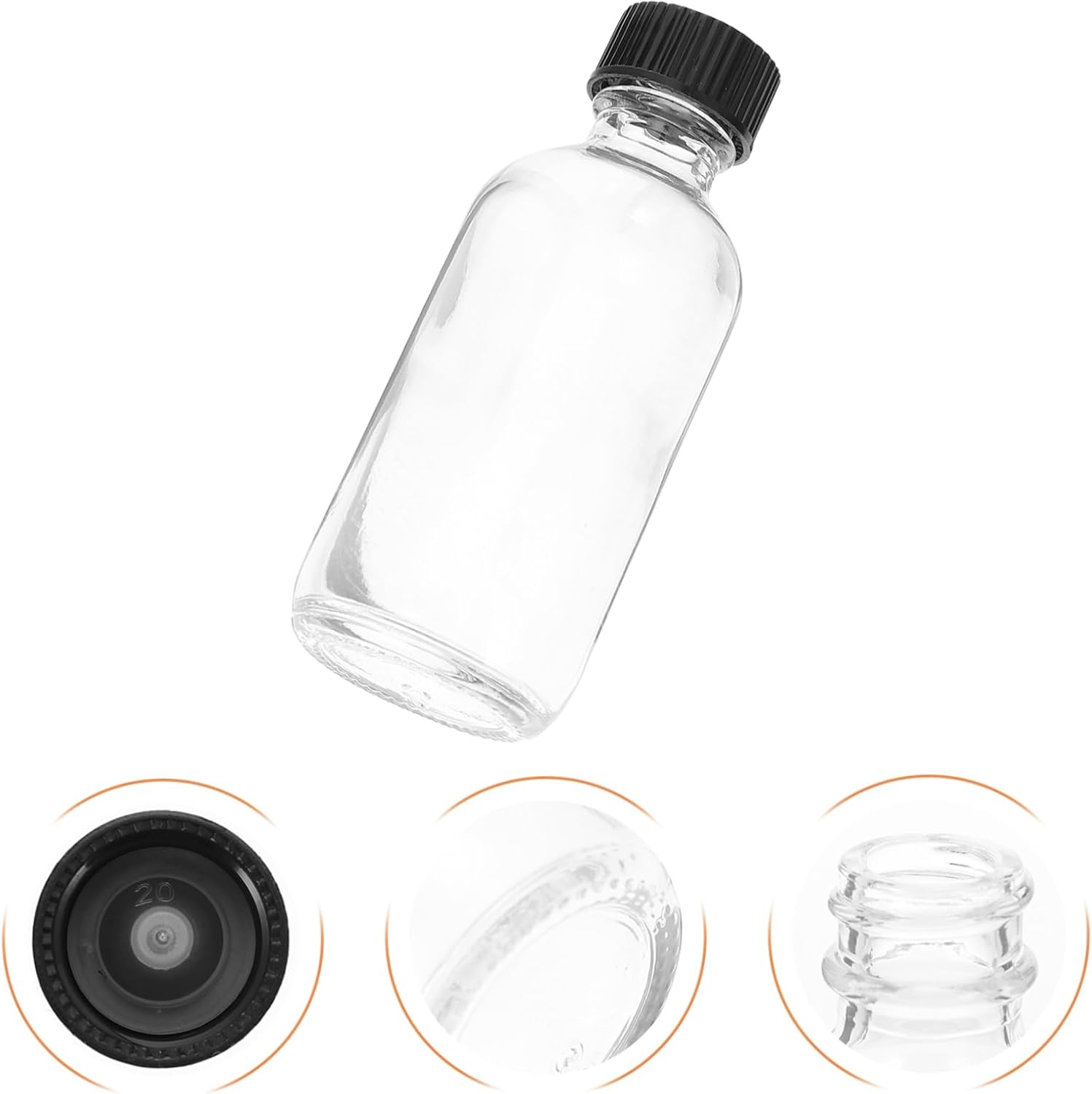Ciieeo 15Pcs Small Essential Oil Bottles Medicinal Liquid Perfume Sample Bottles Glass Vials for Essential Oil Makeup and Skincare Products image number 3