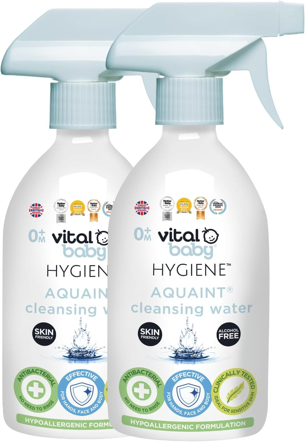 Vital Baby Hygiene AQUAINT&reg; Sanitising Water Kills 99.9% of Germs - Baby Safe - No Alcohol, Fragrance or Harmful Chemicals &ndash; Safe to Swallow &ndash; Sanitise Baby Bottles, Soothers, Toys & Surfaces - Vegan image number 4