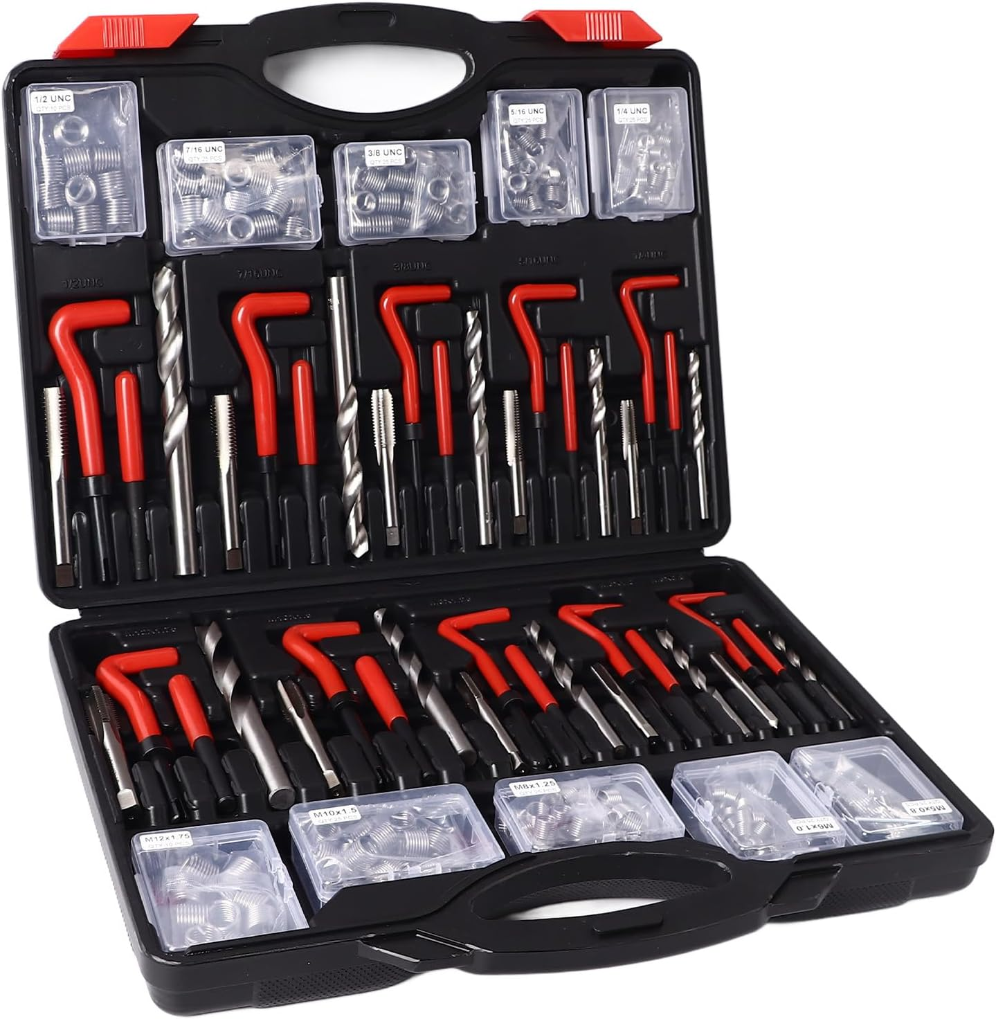 Screw Thread Repair Kit, Metric Imperial Sizes 261 Pieces High Hardness Self Tapping Insert Tool for Automotive Components image number 5