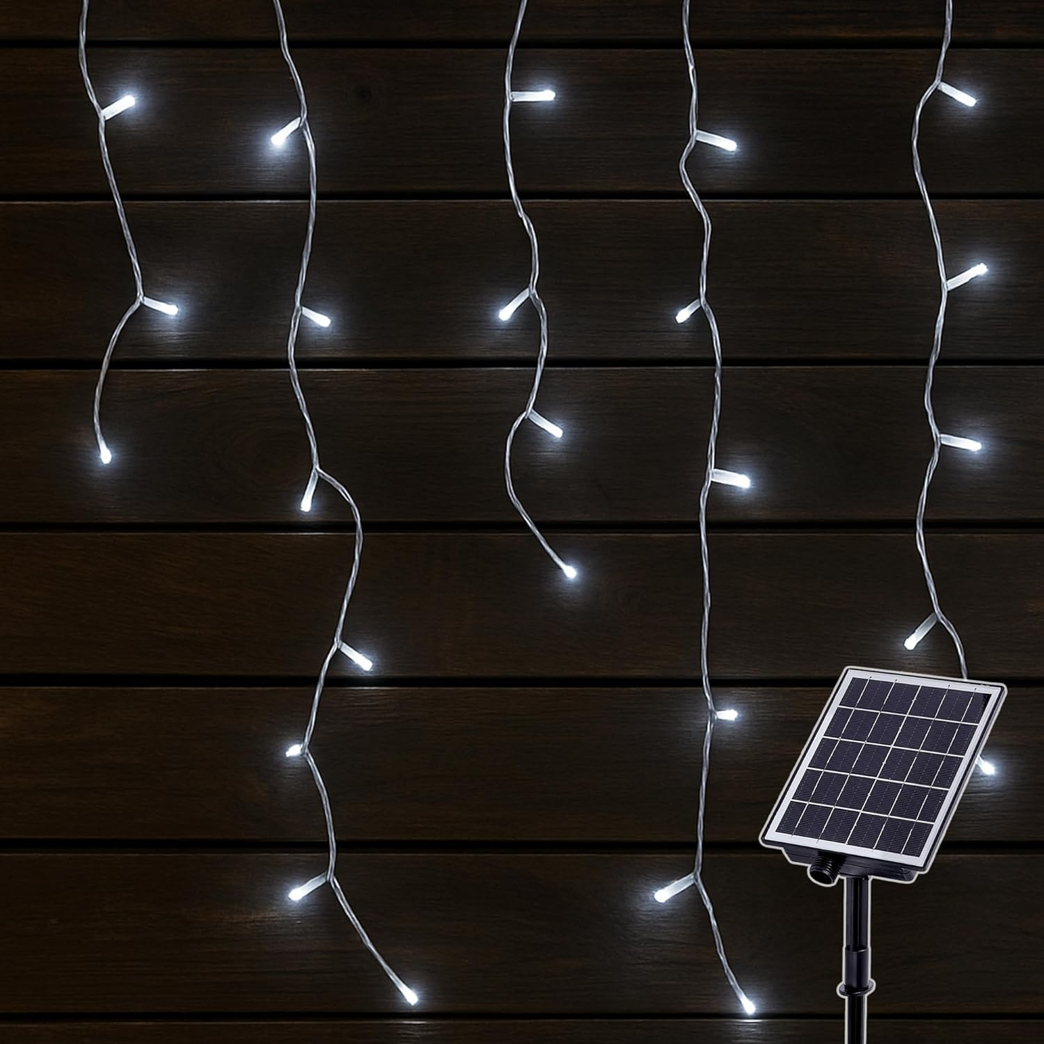 Solar 480 LED Icicle Light - 4 Colour Options - White