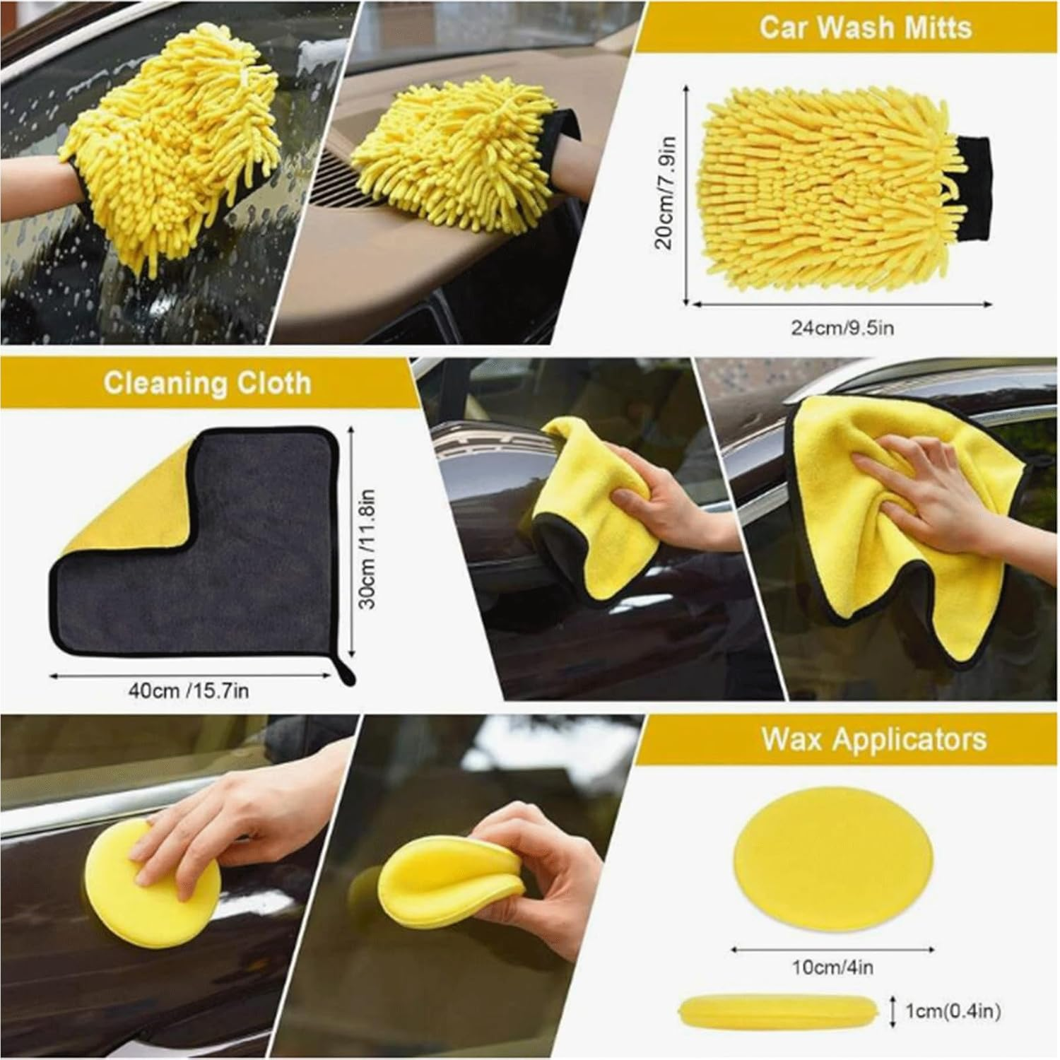 20Pcs Car Detailing Brush Set Drill Brush Attachments Kit, Car Detailing Drill Brush Set with Cleaning Gel, Car Cleaning Tools Kit for Car Interior & Exterior, Tire Wheel, Dashboard Air Conditioner