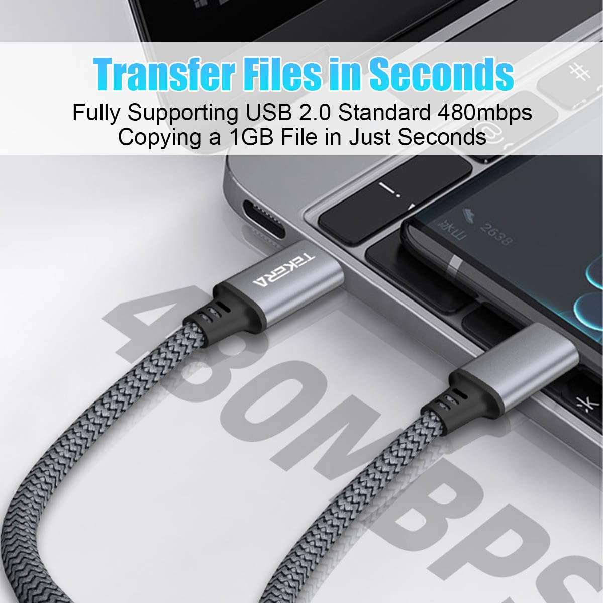 USB C to USB C Cable 8M, 60W USBC to USBC Cable PD Fast Charging Type C Cable USB C Charger Cable (60W (26.2FT/8M)) image number 4