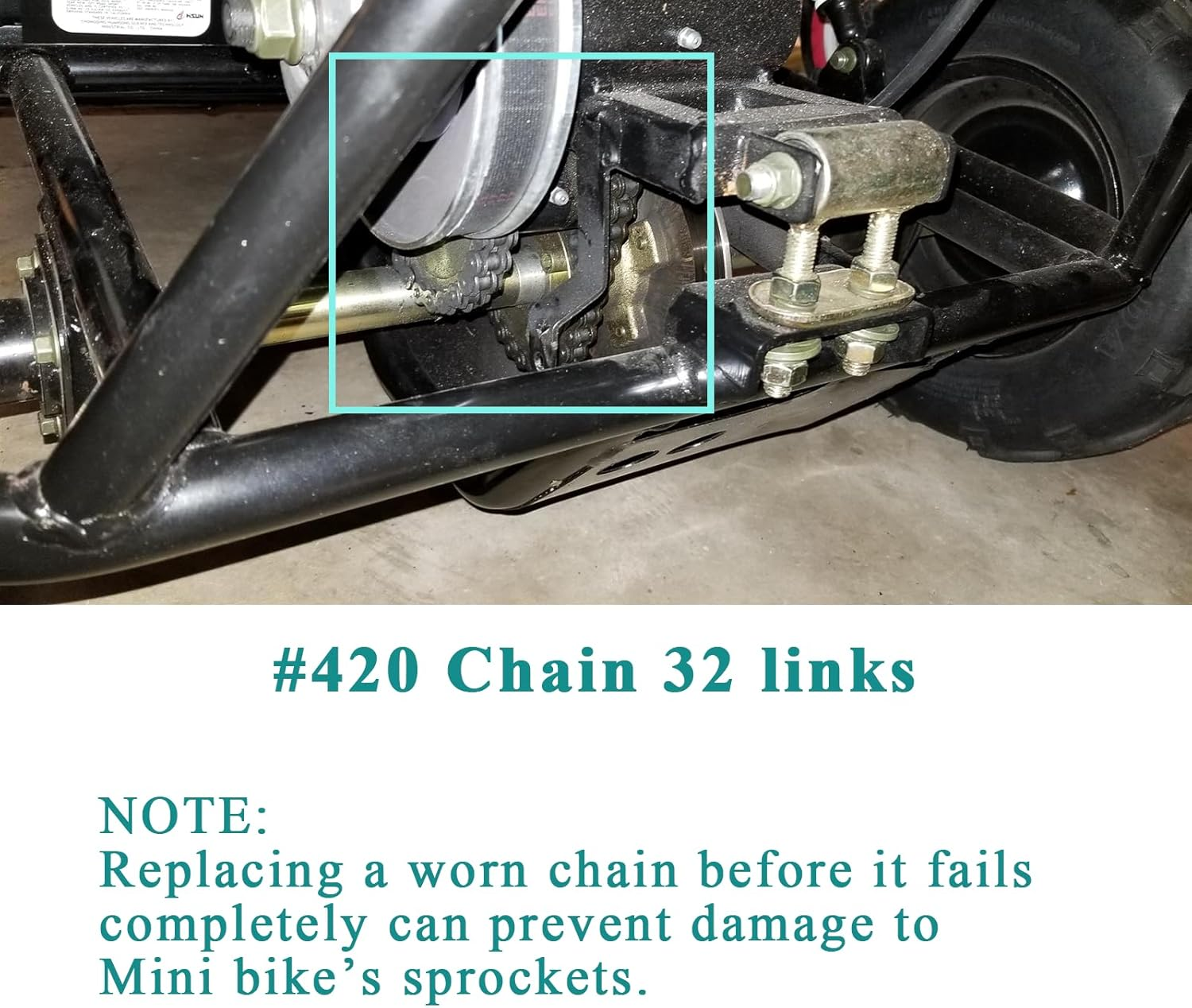 OEM Coleman KT196 Drive Chain Go Kart Chian 420-32 Link Jackshaft Drive Chain Coleman Powersports 196Cc Parts image number 6