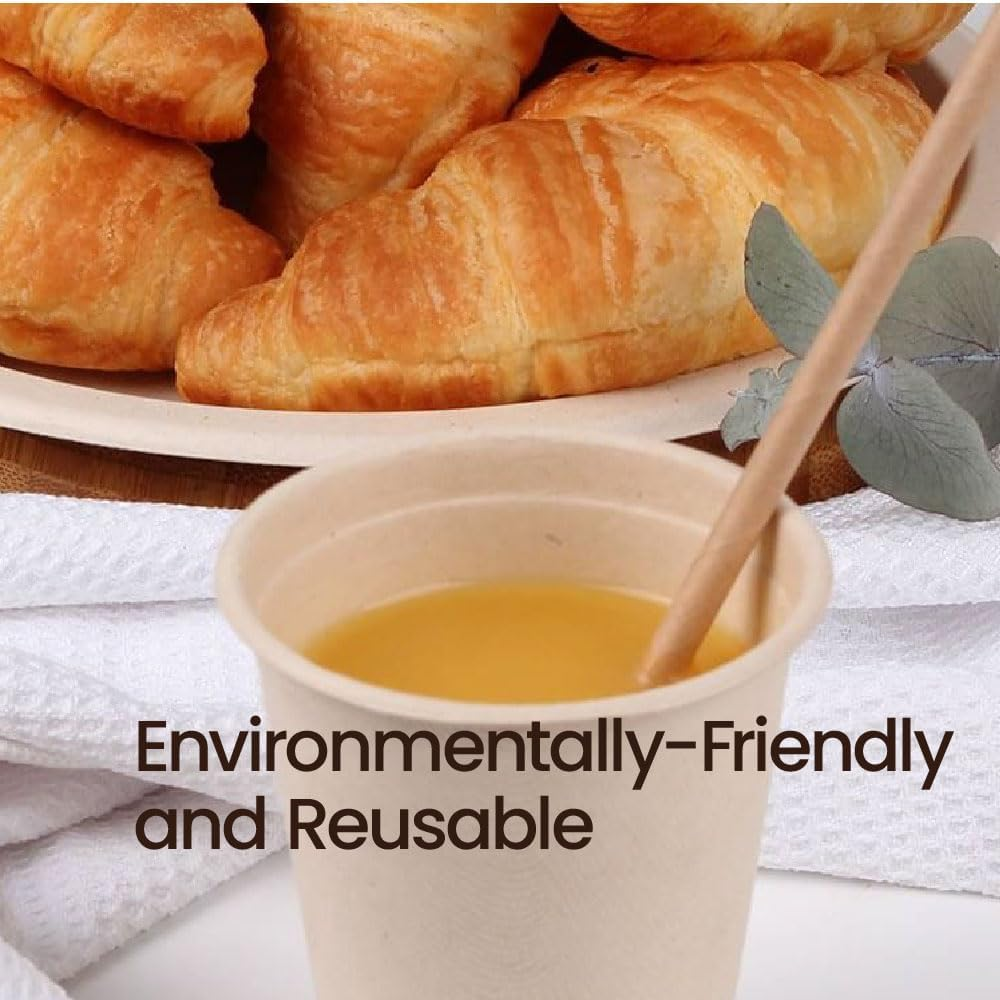 Eco Basics White Magic Biodegradable Paper Straws 50-Packs, 19.5 Cm Length