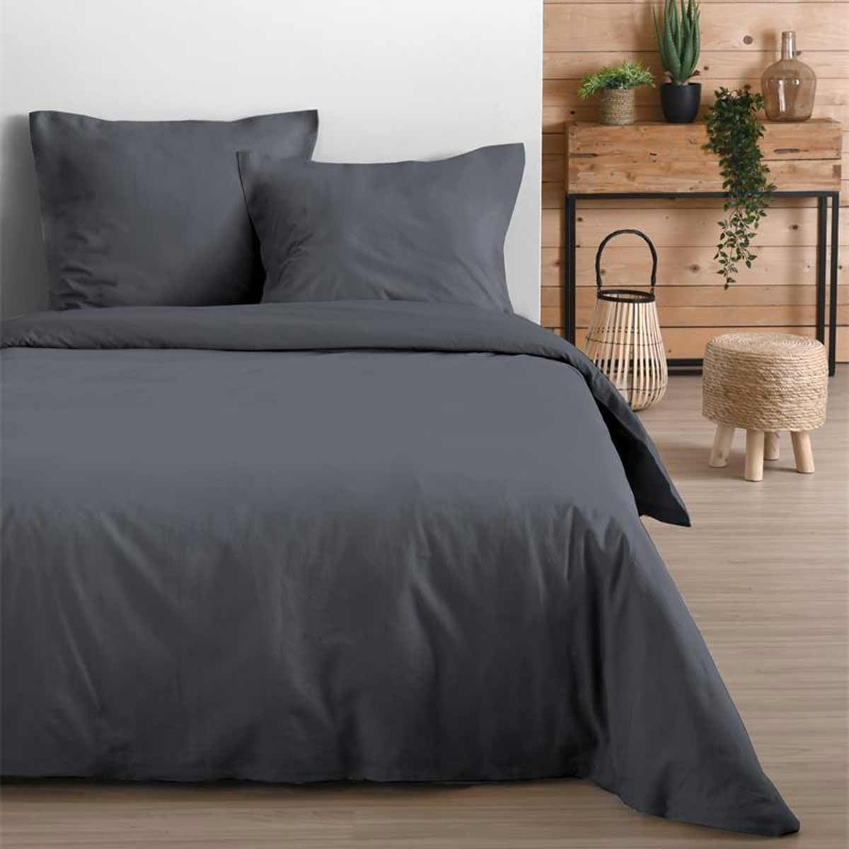 Lovely Casa - Bolster Pillowcase - Size 45 X 185 Cm - 100% Oeko-Tex Certified Cotton - Excellent Quality - Slate Colour - Eden Model - Bed Linen for Home - Soft and Comfortable - Unisex image number 2