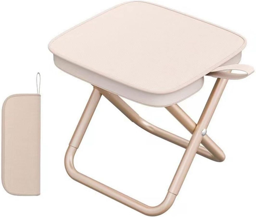 AIMALL Portable Folding Camping Stool with Carrying Bag, Lightweight Compact Small Chair, Oxford Fabric Seat, Metal Frame, Ideal for Outdoor Hiking, Fishing, Picnics (11X11In)