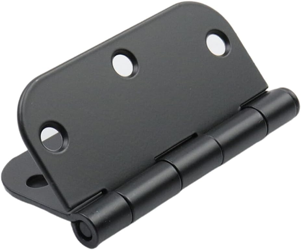 HEVSTIL 6 PCS 3.5 in X 3.5"" Black Door Hinges Matte Black Door Hinges Rounded Square Corner 3.5 Inch Exterior Interior Door Hinges for Doors,Standard Hardware Black 5/8""Radius round Hinge, ST2000 image number 3