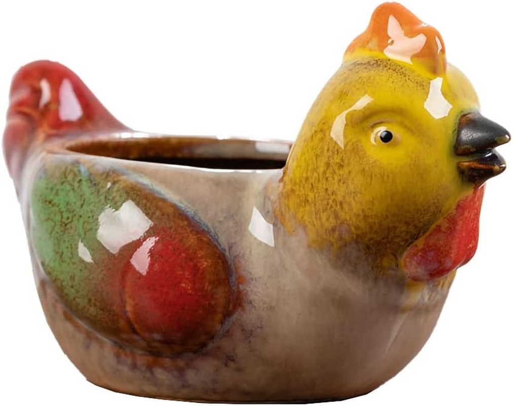 WAIT FLY Cute Animal Ceramic Flower Pot Succulent Planter-Bird