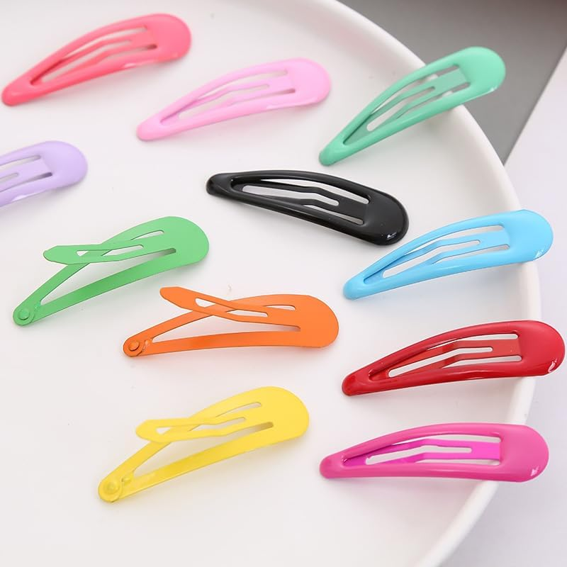 40PCS Snap Hair Clips Baby Girls Metal Colorful Hair Barrettes Toddler Hair Clips Non-Slip Small Hairpin Hair Accessories Drop Oil Protection for Kids Teens Women