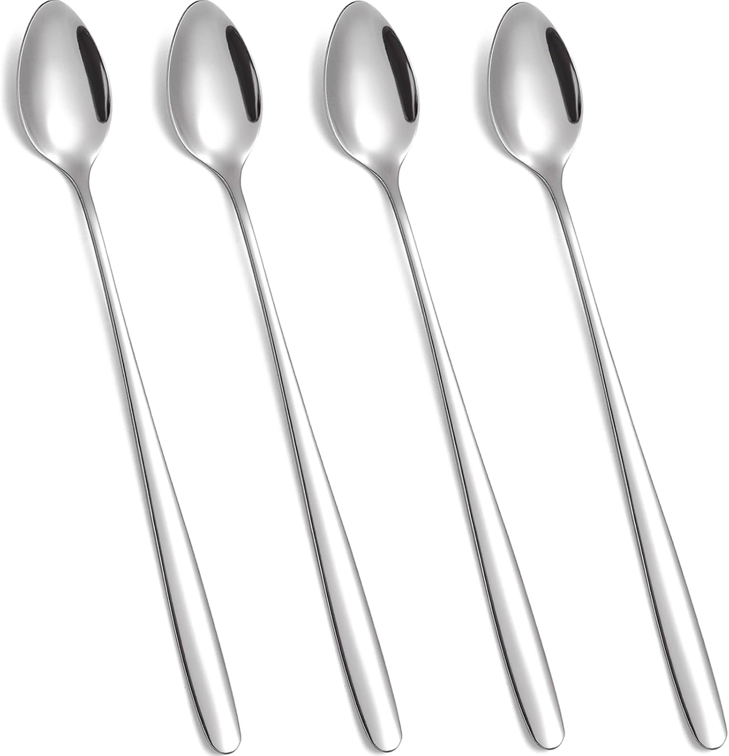 Tiokin Long Handle Teaspoons, 19.8Cm Long Iced Tea Spoons, Stirring Spoon, Coffee Spoon, Ice Cream Spoon, Stainless Steel Teaspoons, Cocktail Mixing Spoon, Set of 4