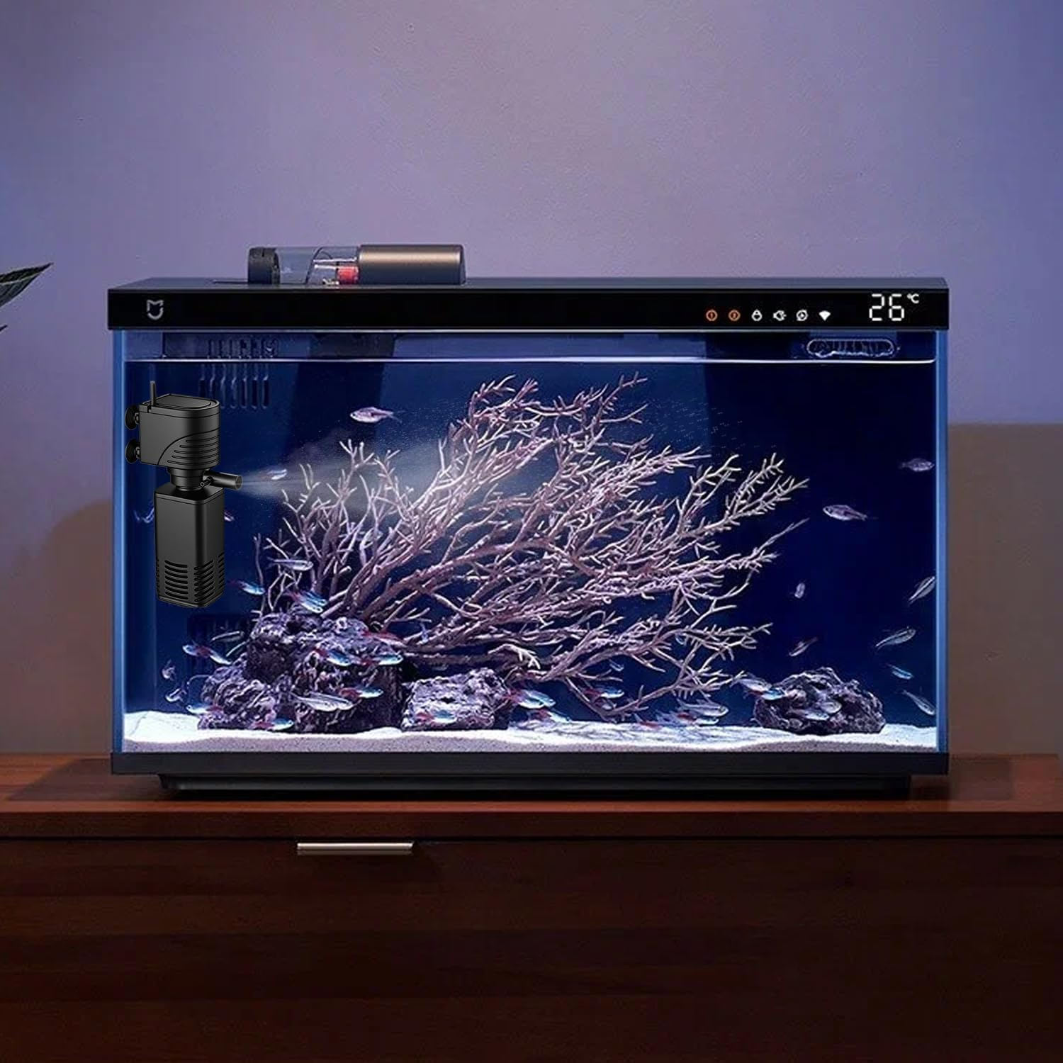 Submersible Fish Tank Filter, 12W Aquarium Filter with Water Pump, 800L/H Adjustable Internal Fish Tank Filter, for Aquarium Filtration, Oxygenation, Circulation image number 1