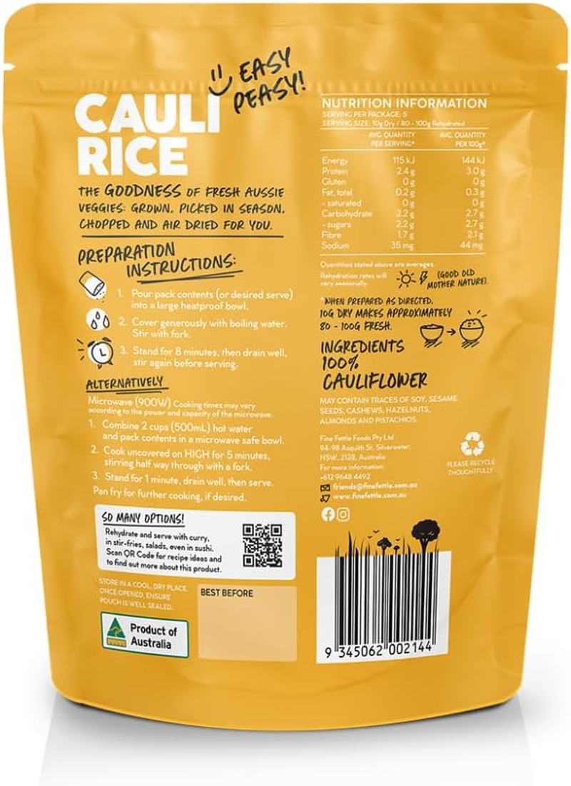 Fine Fettle Pantry Essentials Multi Pack (Cauli Rice 50G, Broc & Cauli Rice 50G, Zucchini Noodles 20G). Cauliflower, Broccoli and Zucchini Alternatives - Low-Carb, Gluten Free and Keto Friendly image number 4