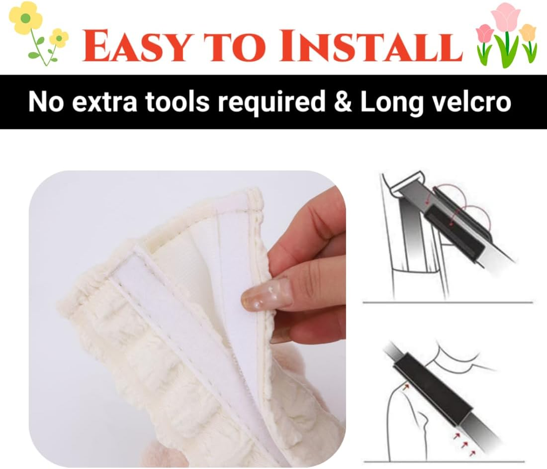 Cute Flower Car Seat Belt Cover Pads 2 Pack & 4 Pack Car Accessories Seat Belt Cushion Neck Cushion Shoulder Strap Protector Universal Seat Belt Cover for Adults and Kids (Sunflower,2) - Sunflower, 2 image number 1