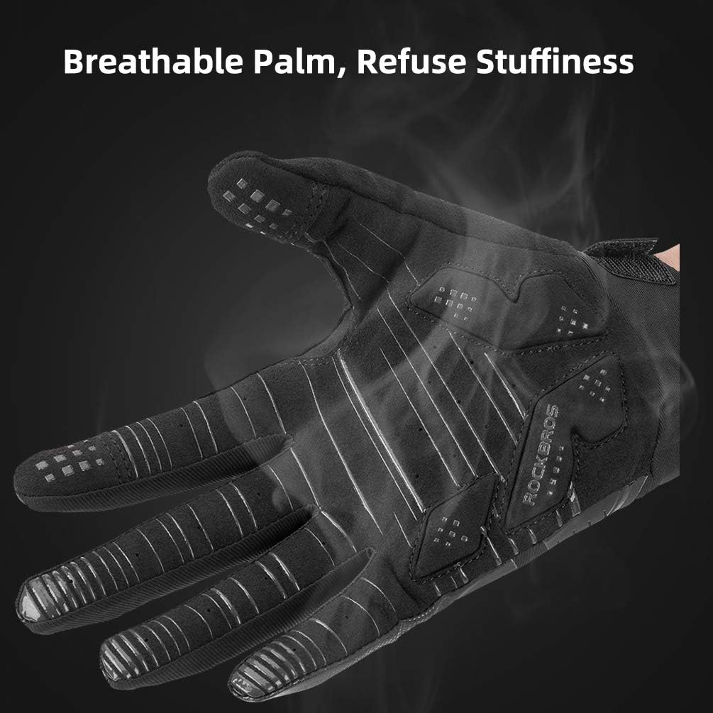 ROCKBROS Winter Cycling Gloves Men Women Breathable Thermal Anti-Slip Skiing Gloves Lightweight Biking Gloves for Riding Fishing image number 3