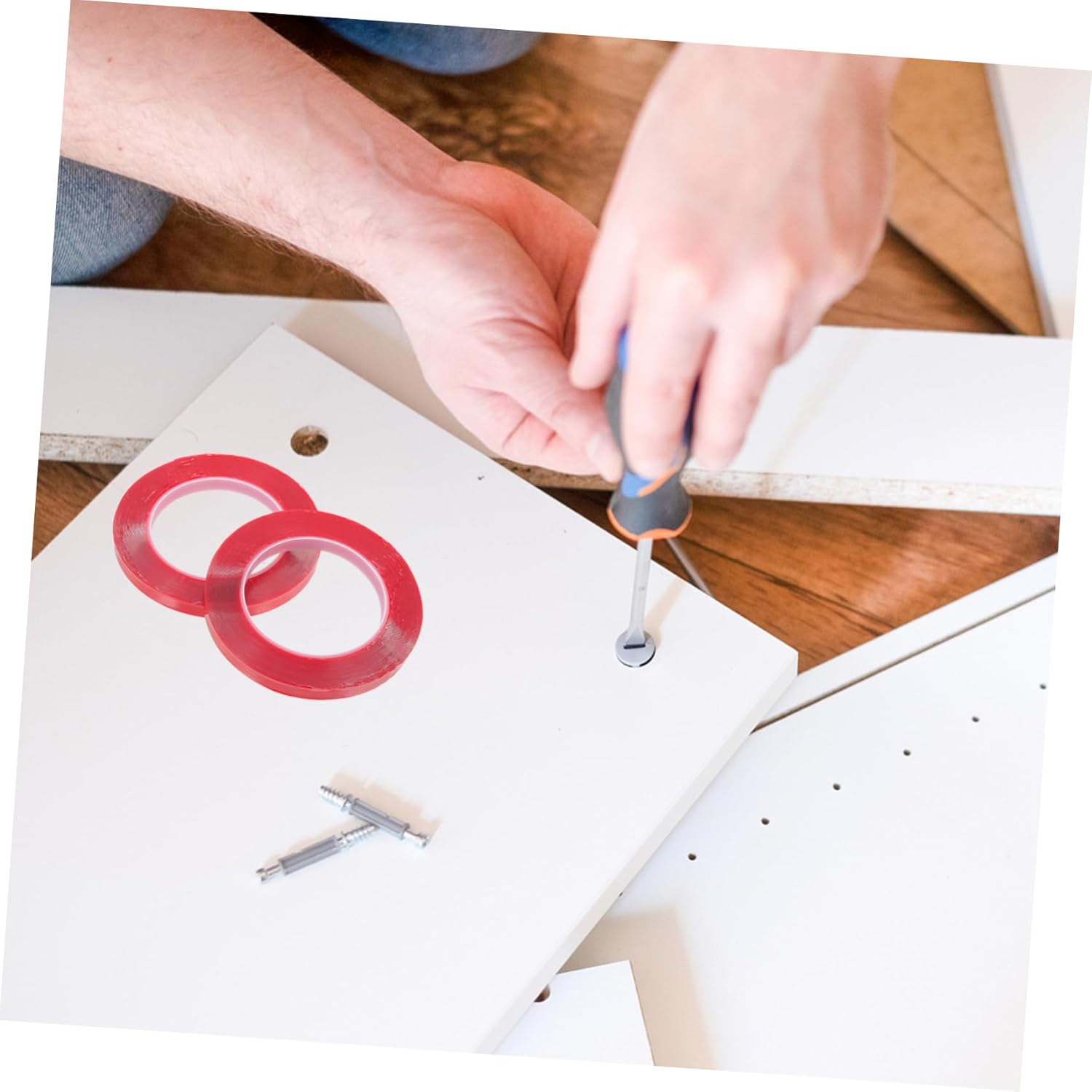 2 Rolls Double-Sided Clear Mounting Tape - Strong Adhesion for Frames, Decorations, Craft Projects - Easy to Use, Transparent, Heavy Duty - 10Mm X 10M image number 4