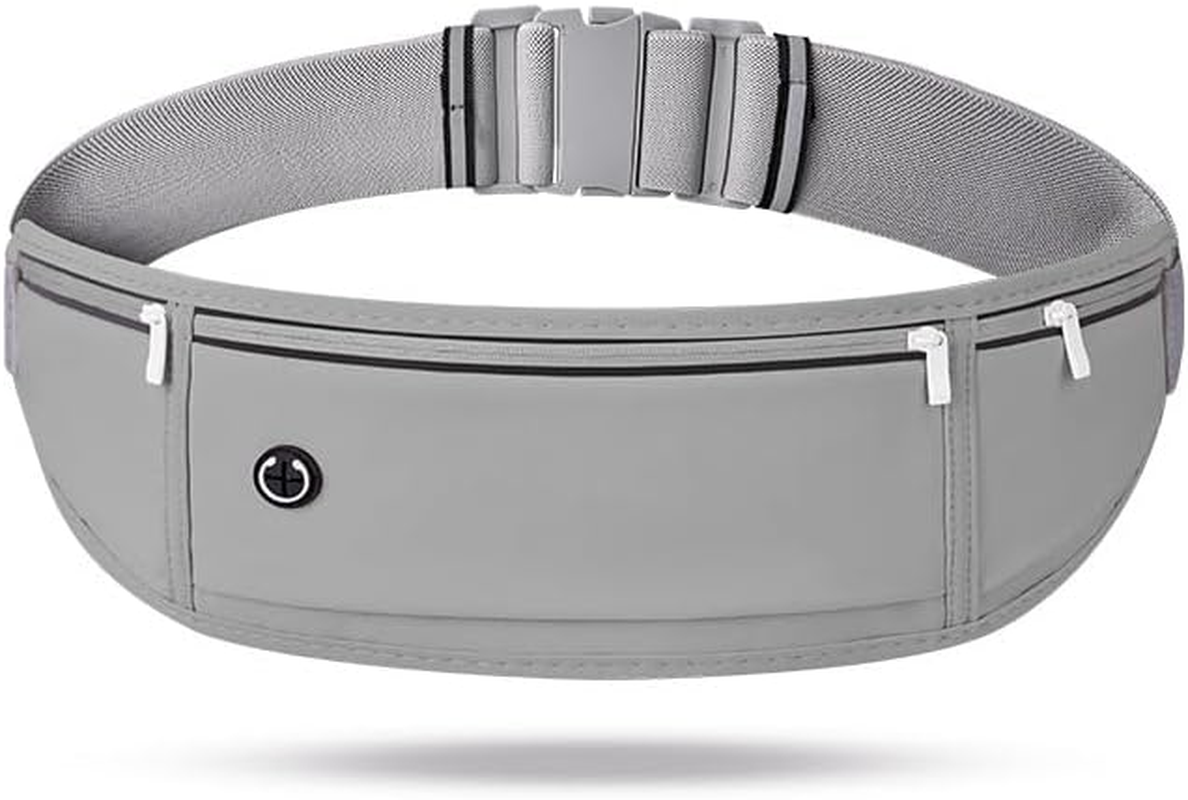 3 Pockets Running Belt for Men Women, Reflective Running Phone Holder Adjustable Fanny Pack,Runners Pouch Waist Pouch for Phone, Keys,Running Essentials (B-Fluorescent Green)